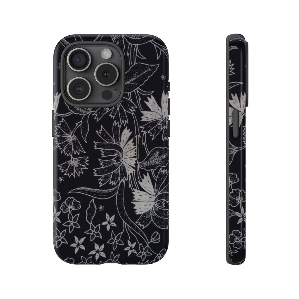 Floral Black Botanical Phone Cover