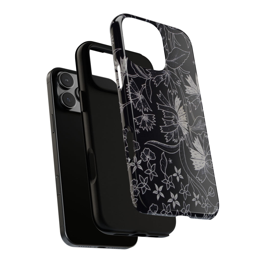Floral Black Botanical Phone Cover