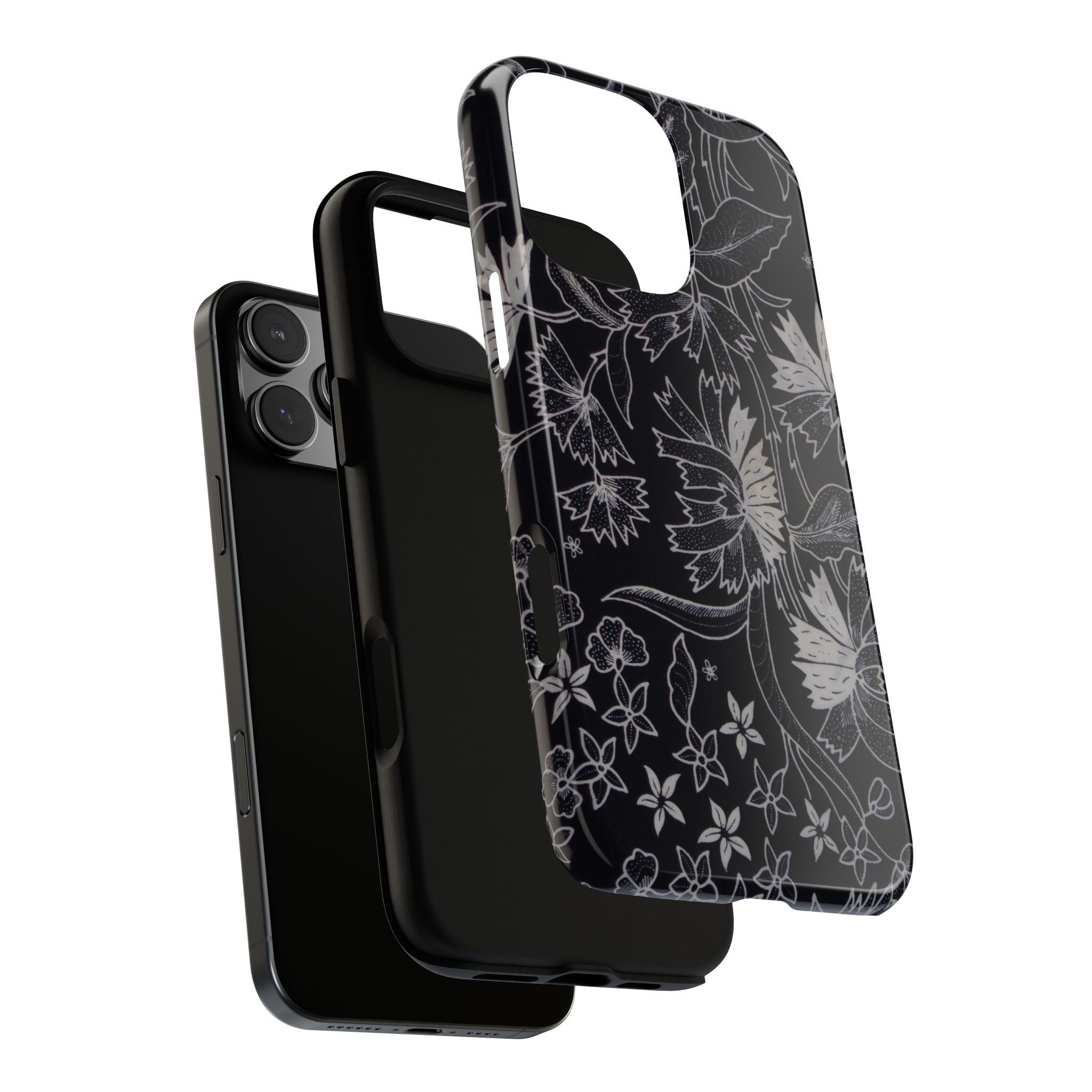 Floral Black Botanical Phone Cover