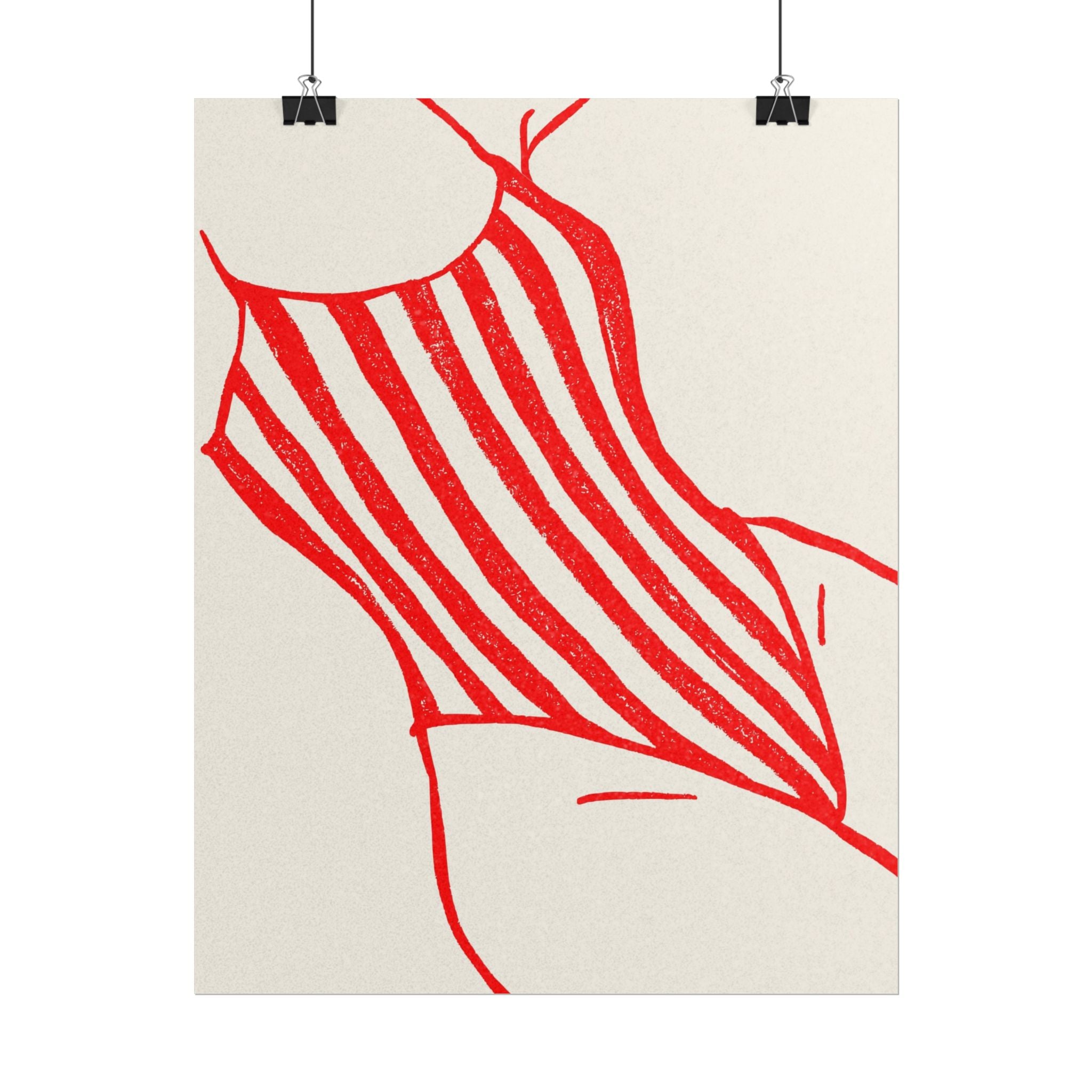 Minimal Red Swimsuit Art Print