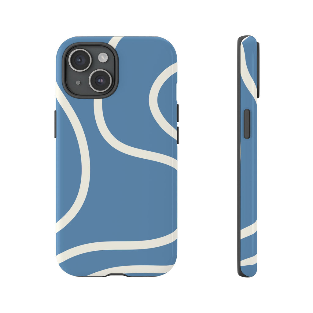 Blue Wavy Abstract Phone Case