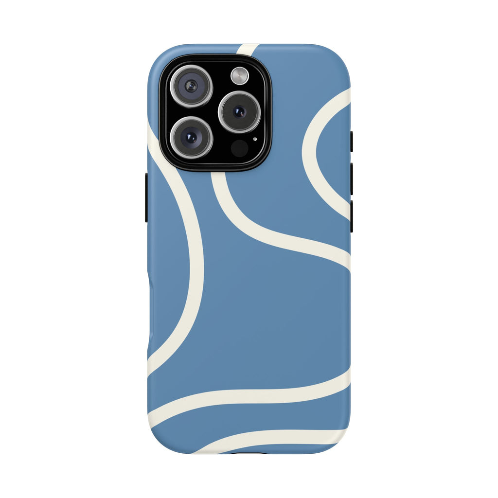 Blue Wavy Abstract Phone Case