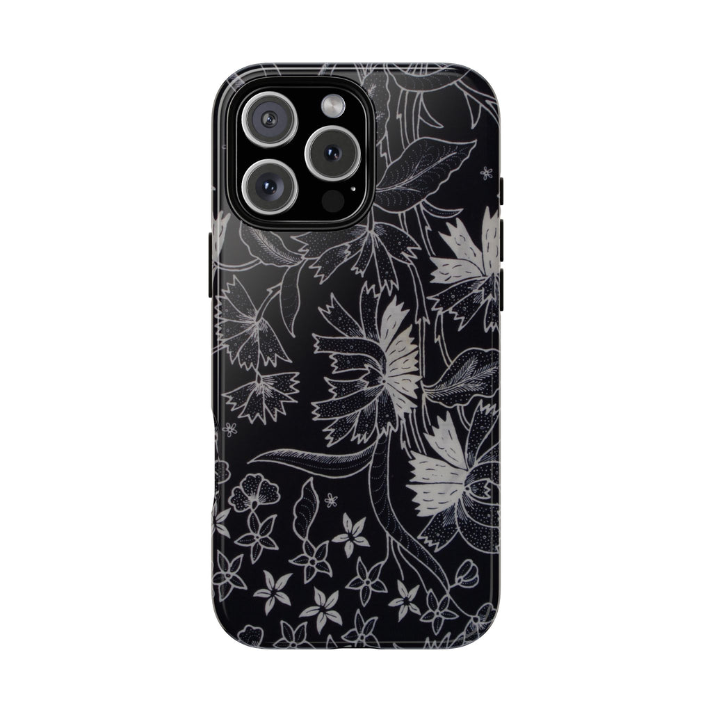 Floral Black Botanical Phone Cover