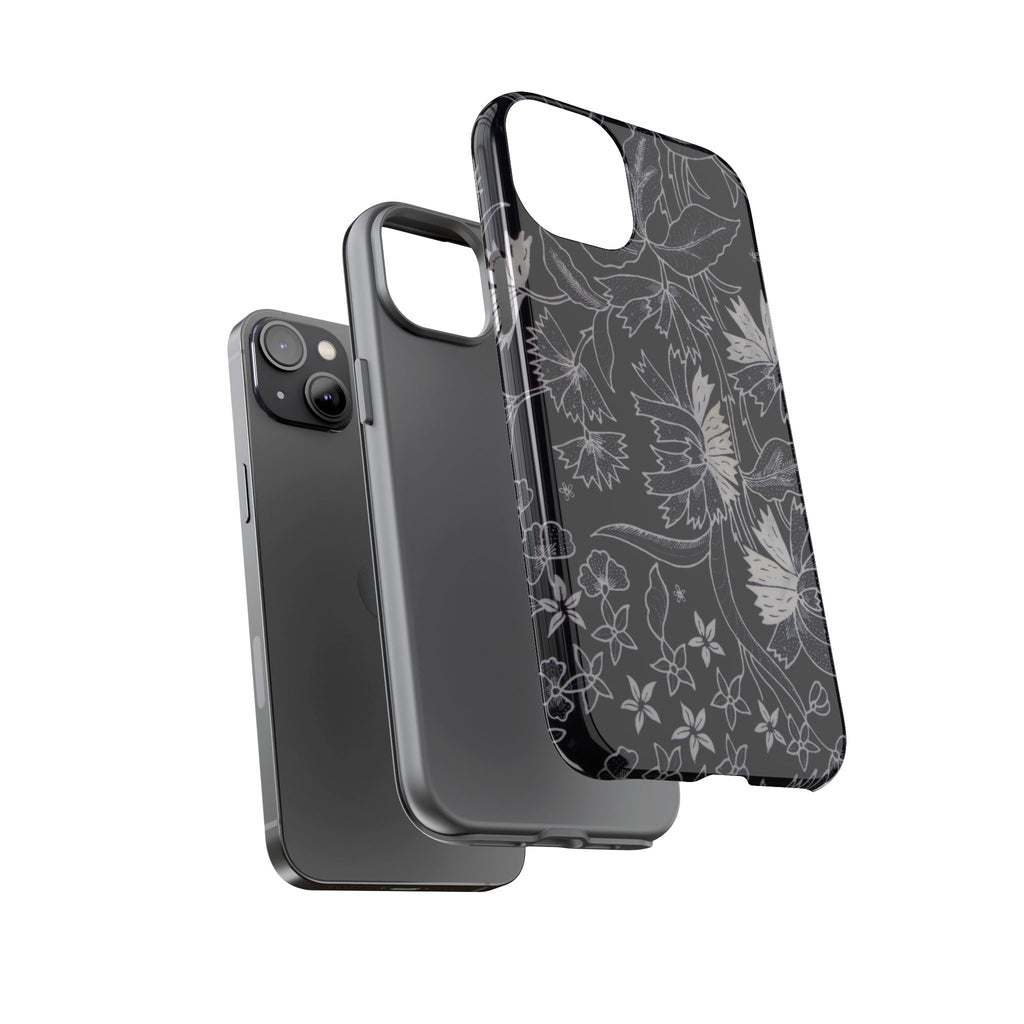 Floral Black Botanical Phone Cover