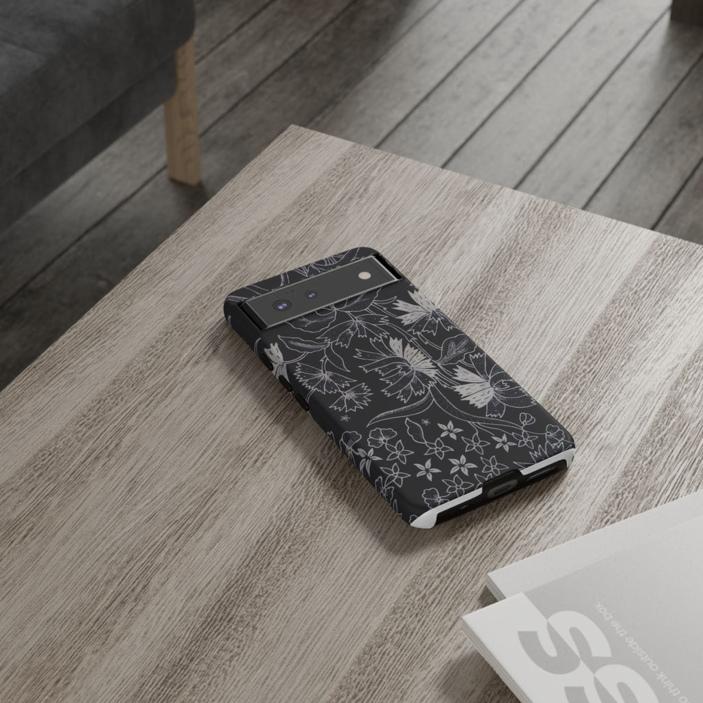 Floral Black Botanical Phone Cover