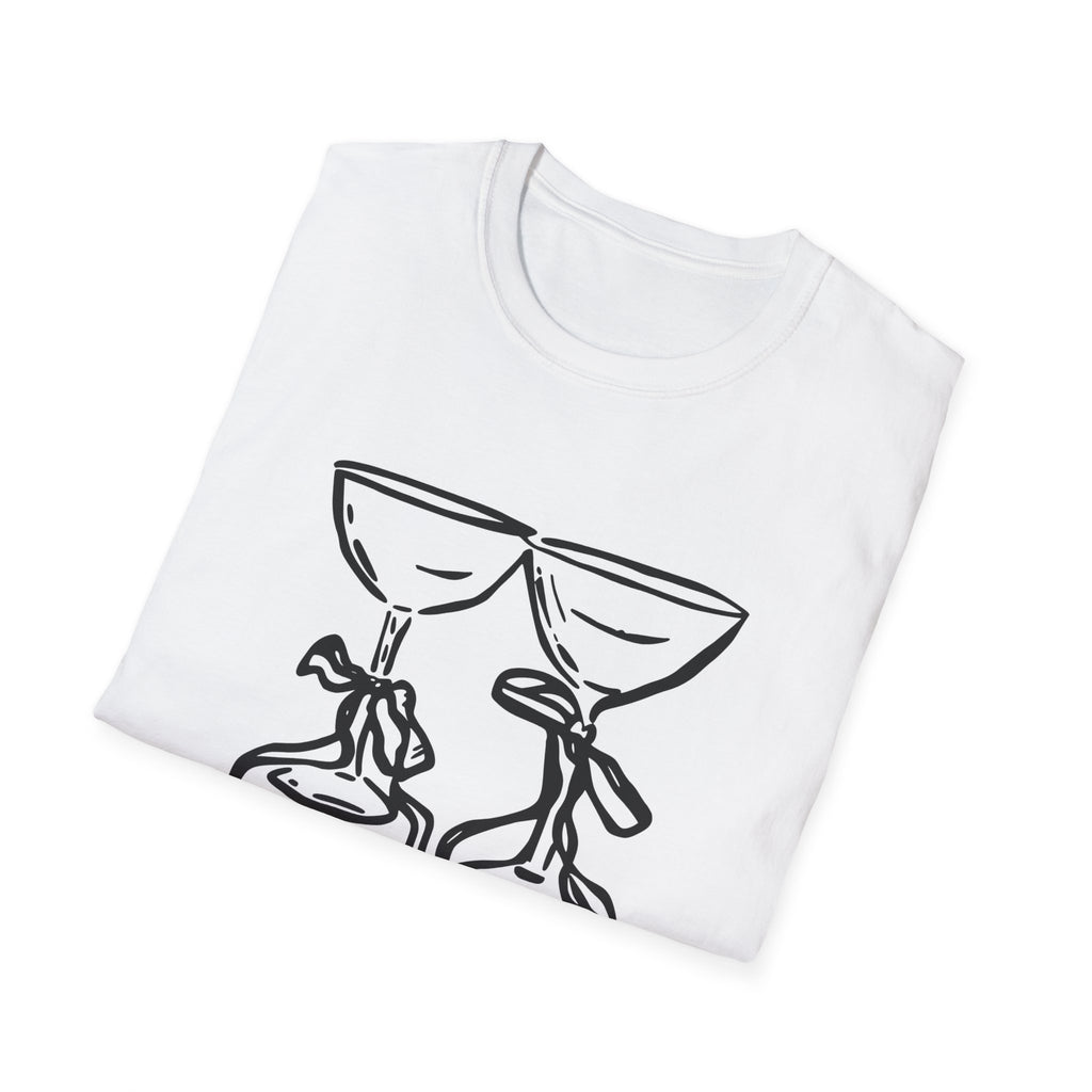 Wine Glasses Line Art T-Shirt