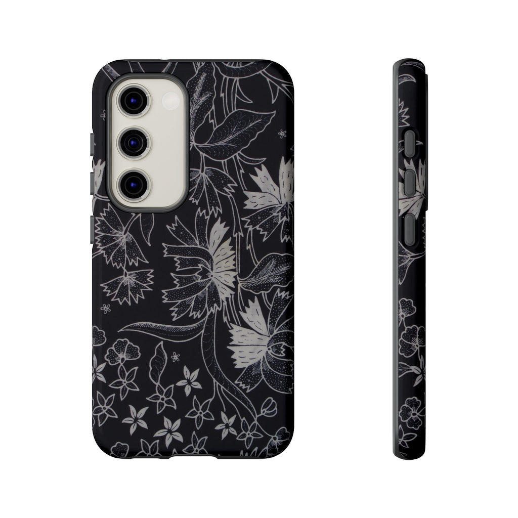 Floral Black Botanical Phone Cover