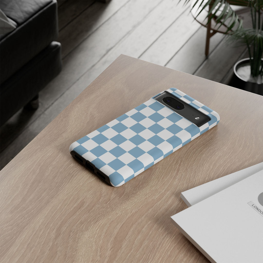 Blue Checkerboard Tough Phone Case