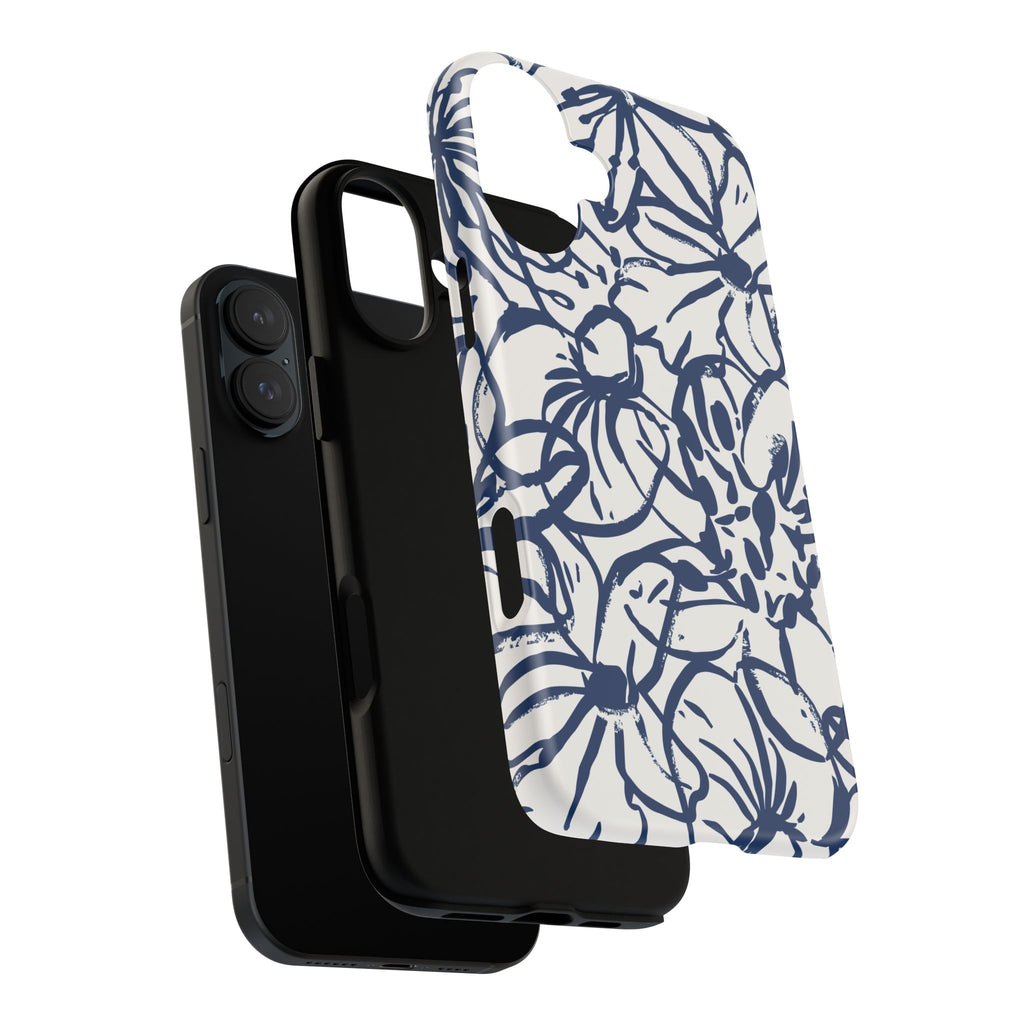 Navy Floral Phone Case