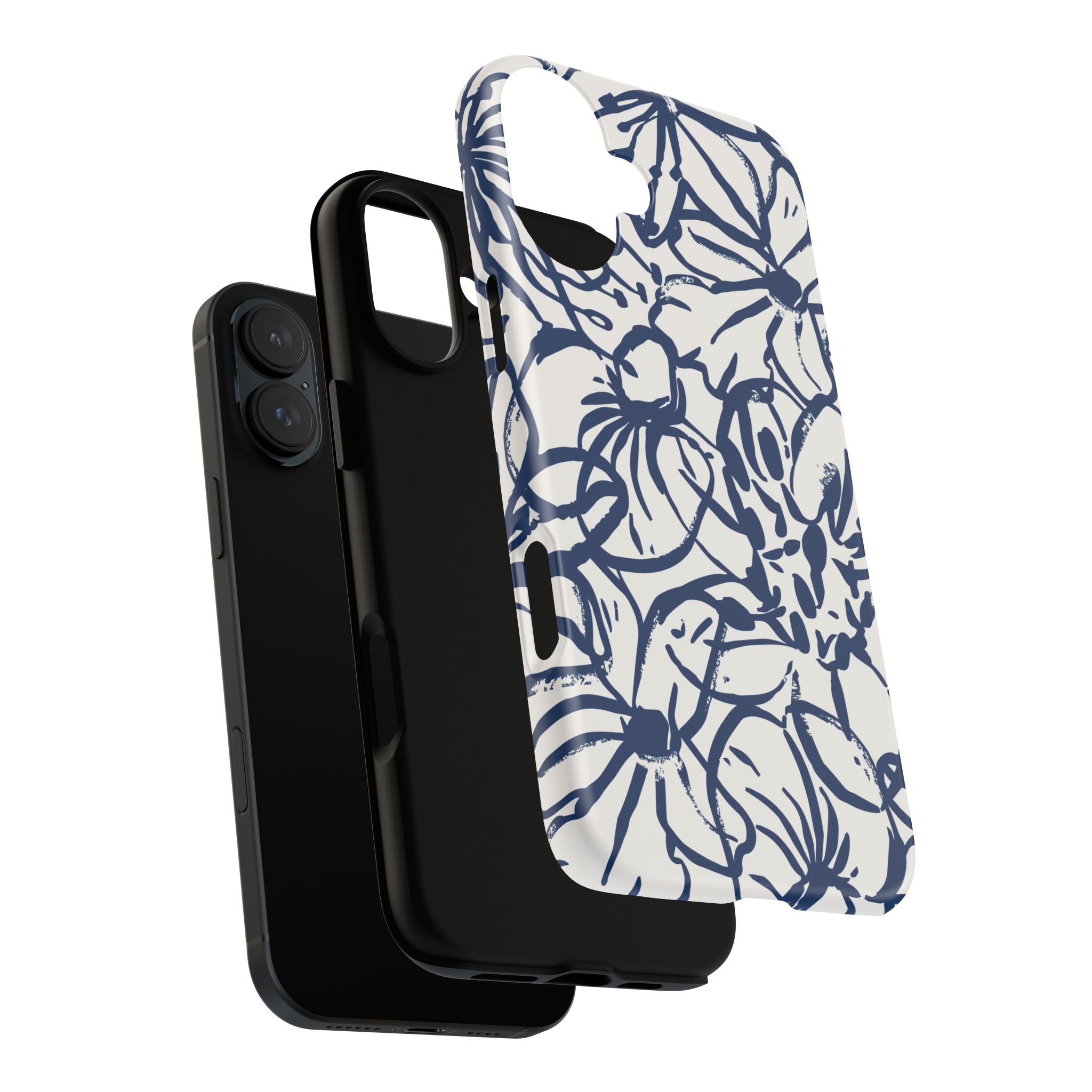 Navy Floral Phone Case