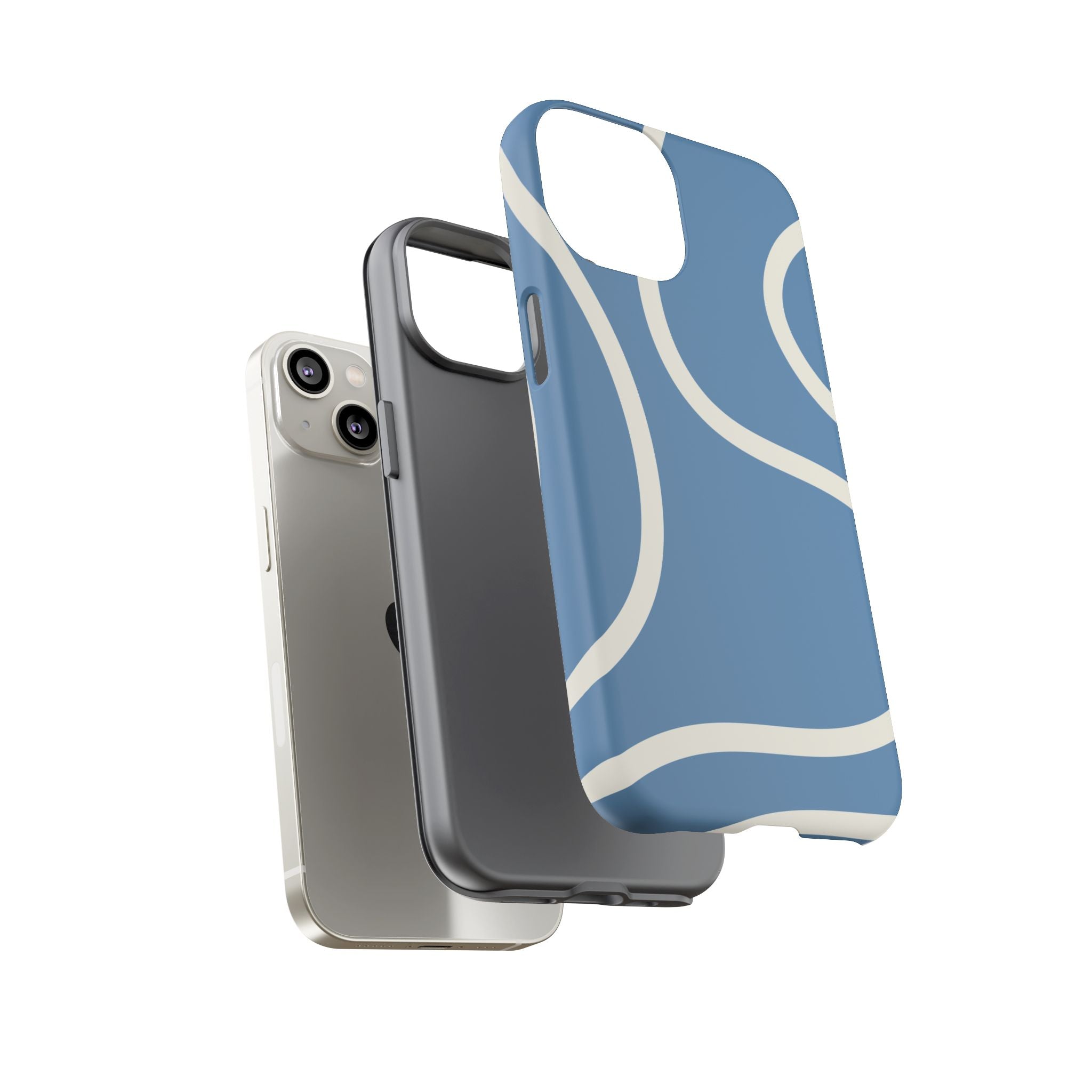 Blue Wavy Abstract Phone Case