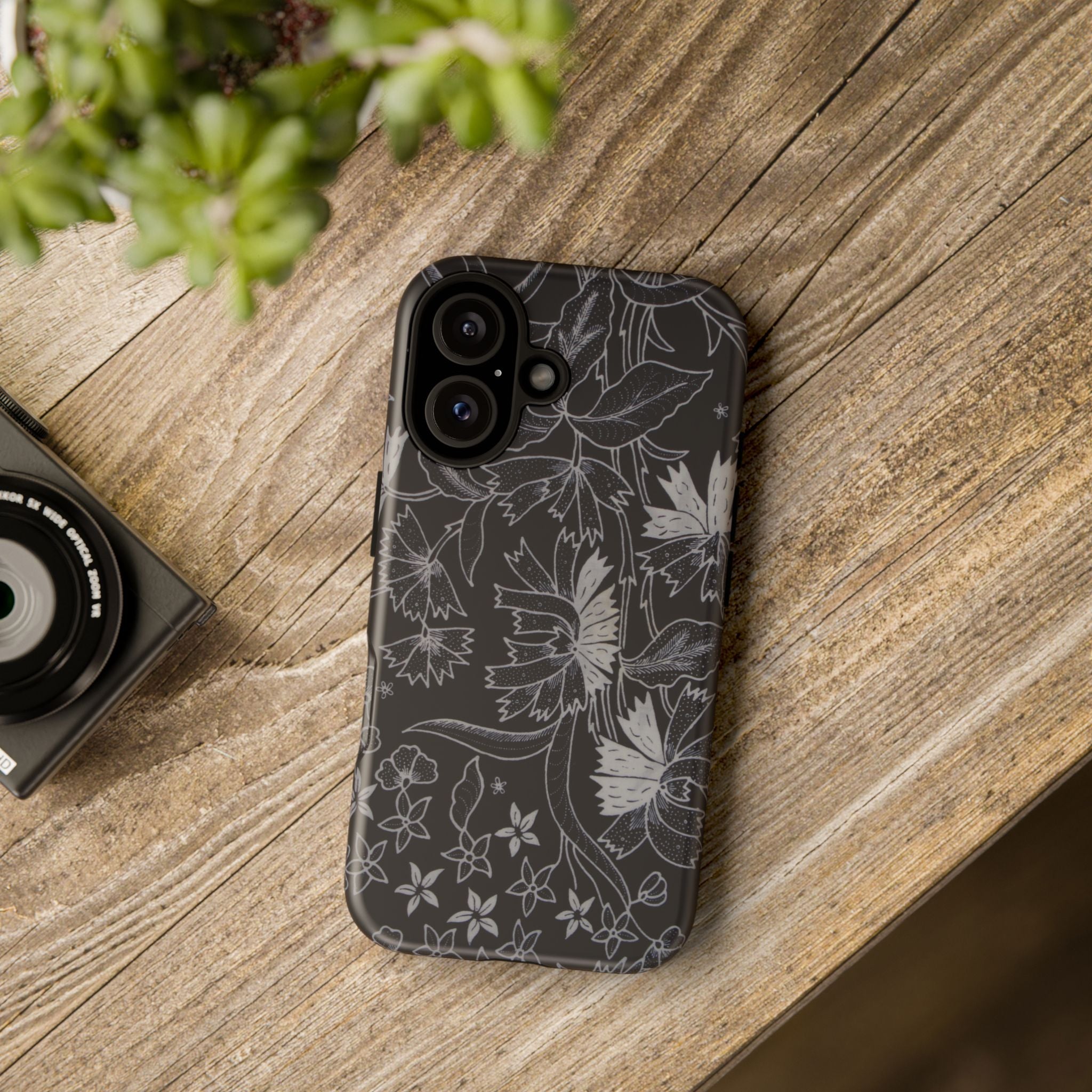 Floral Black Botanical Phone Cover