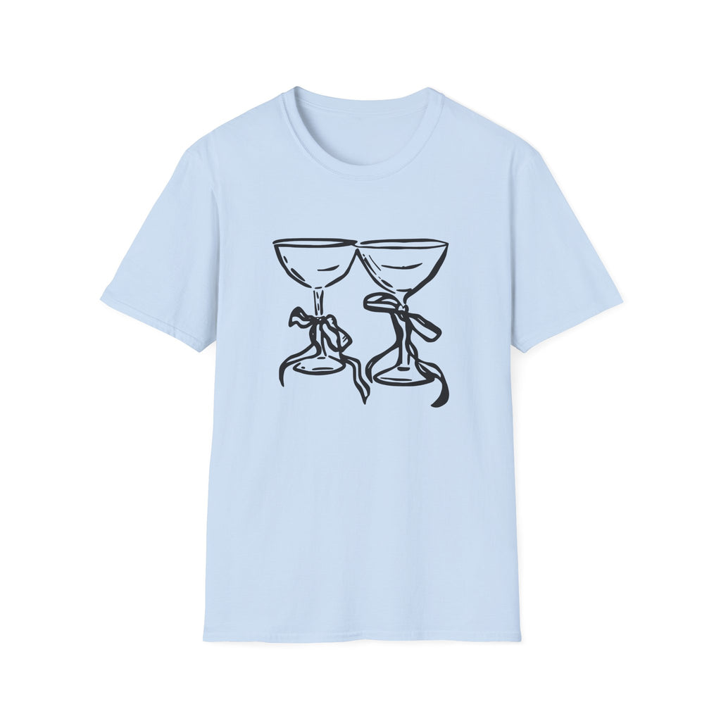 Wine Glasses Line Art T-Shirt