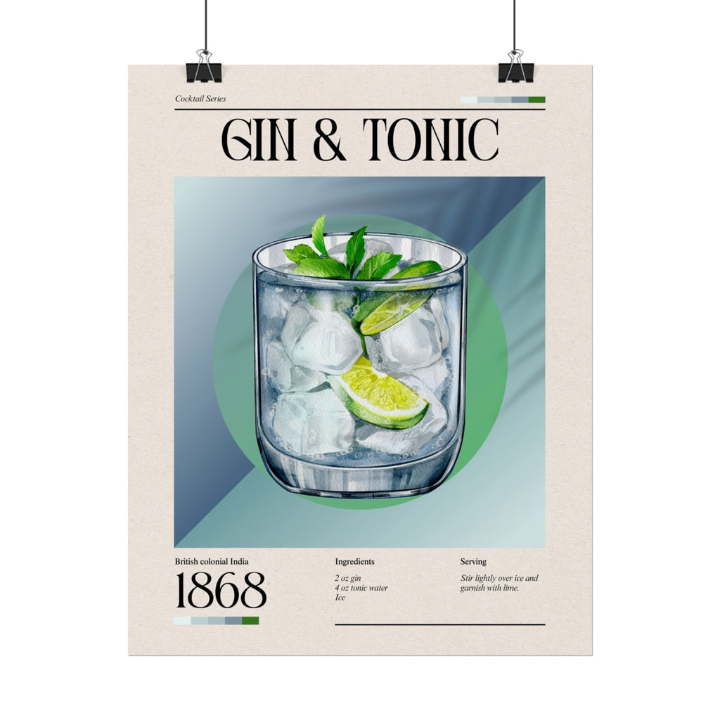 Gin & Tonic Cocktail Poster