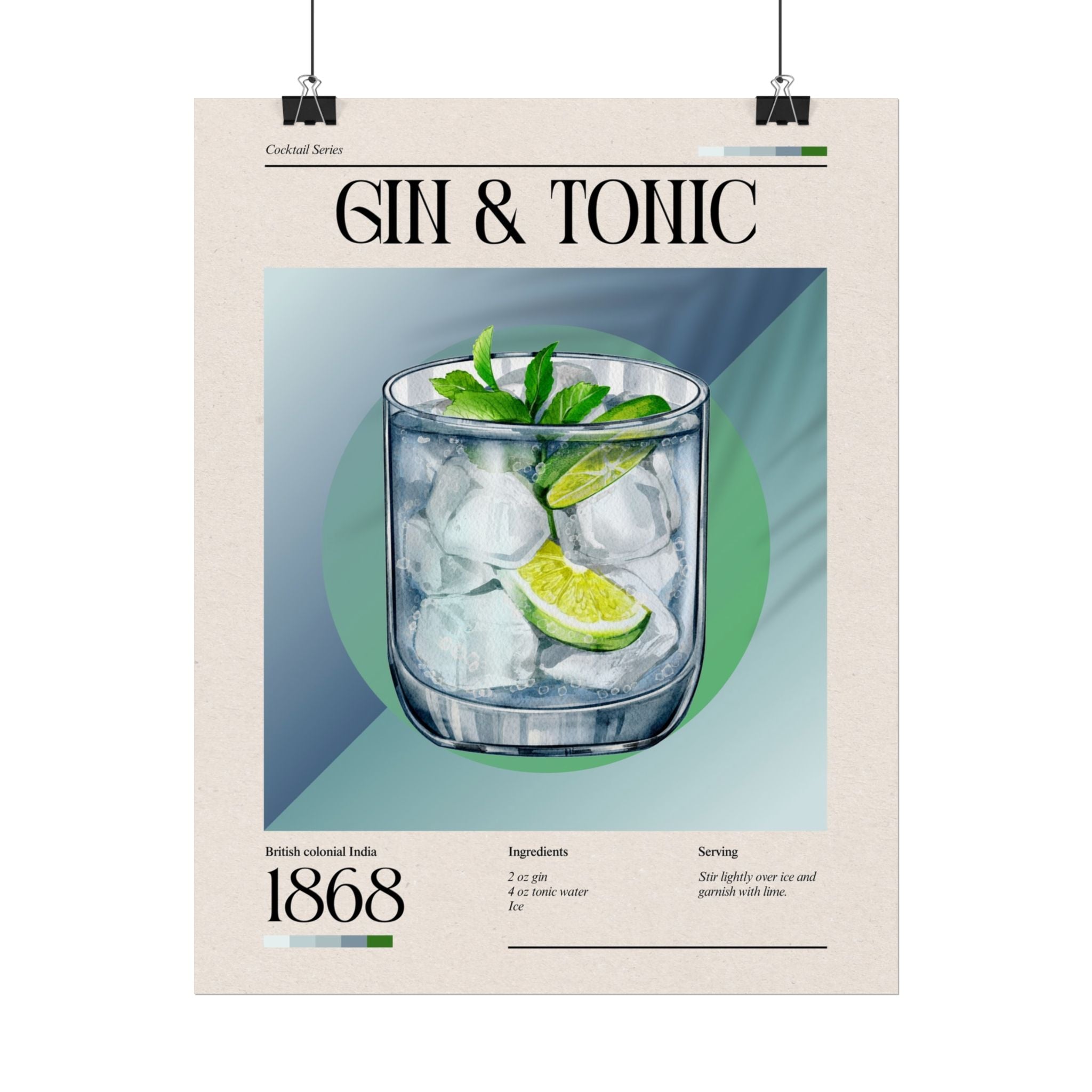 Gin & Tonic Cocktail Poster