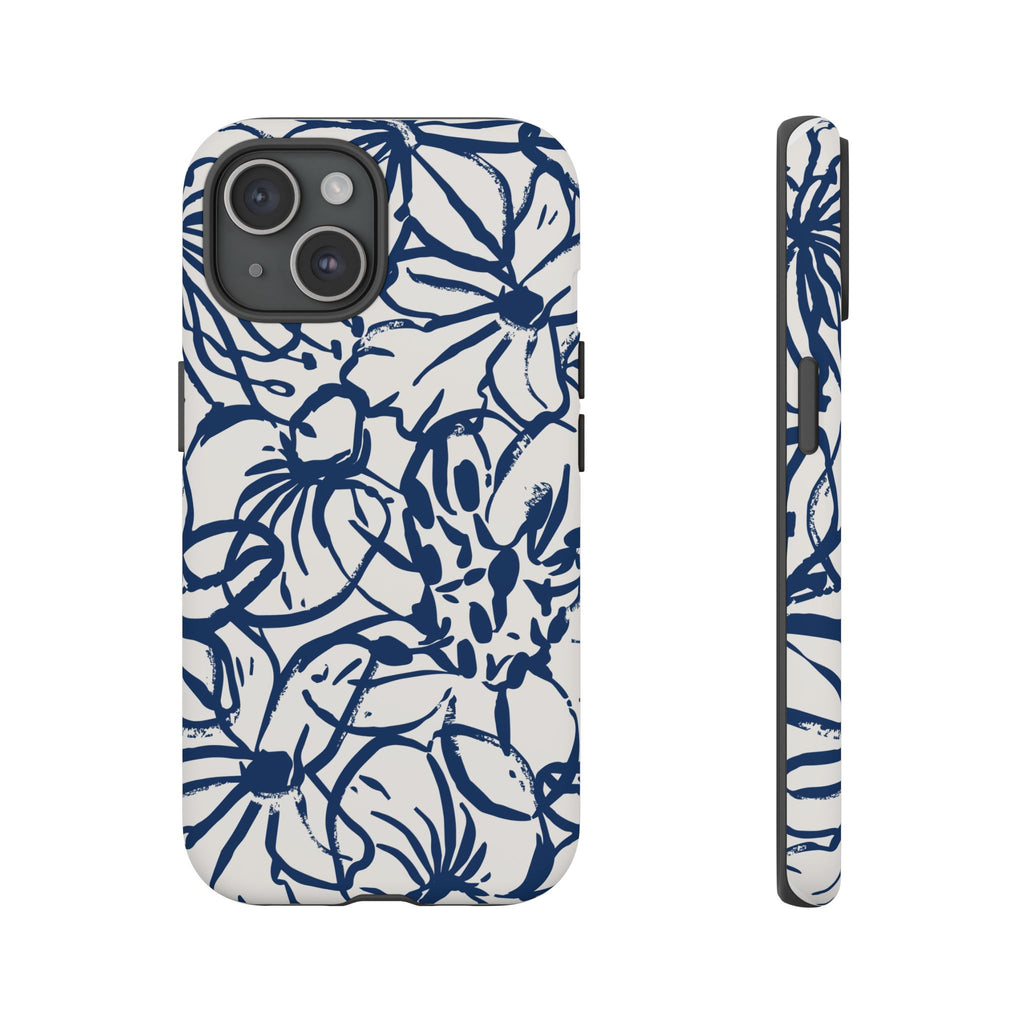 Navy Floral Phone Case