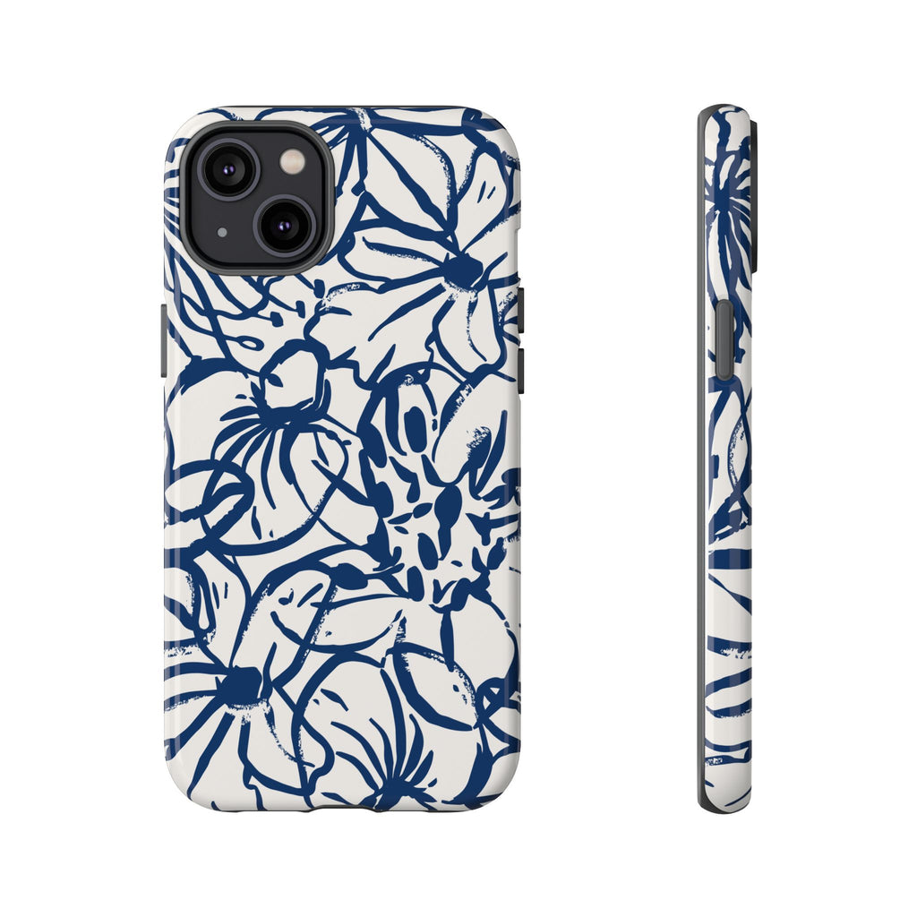 Navy Floral Phone Case