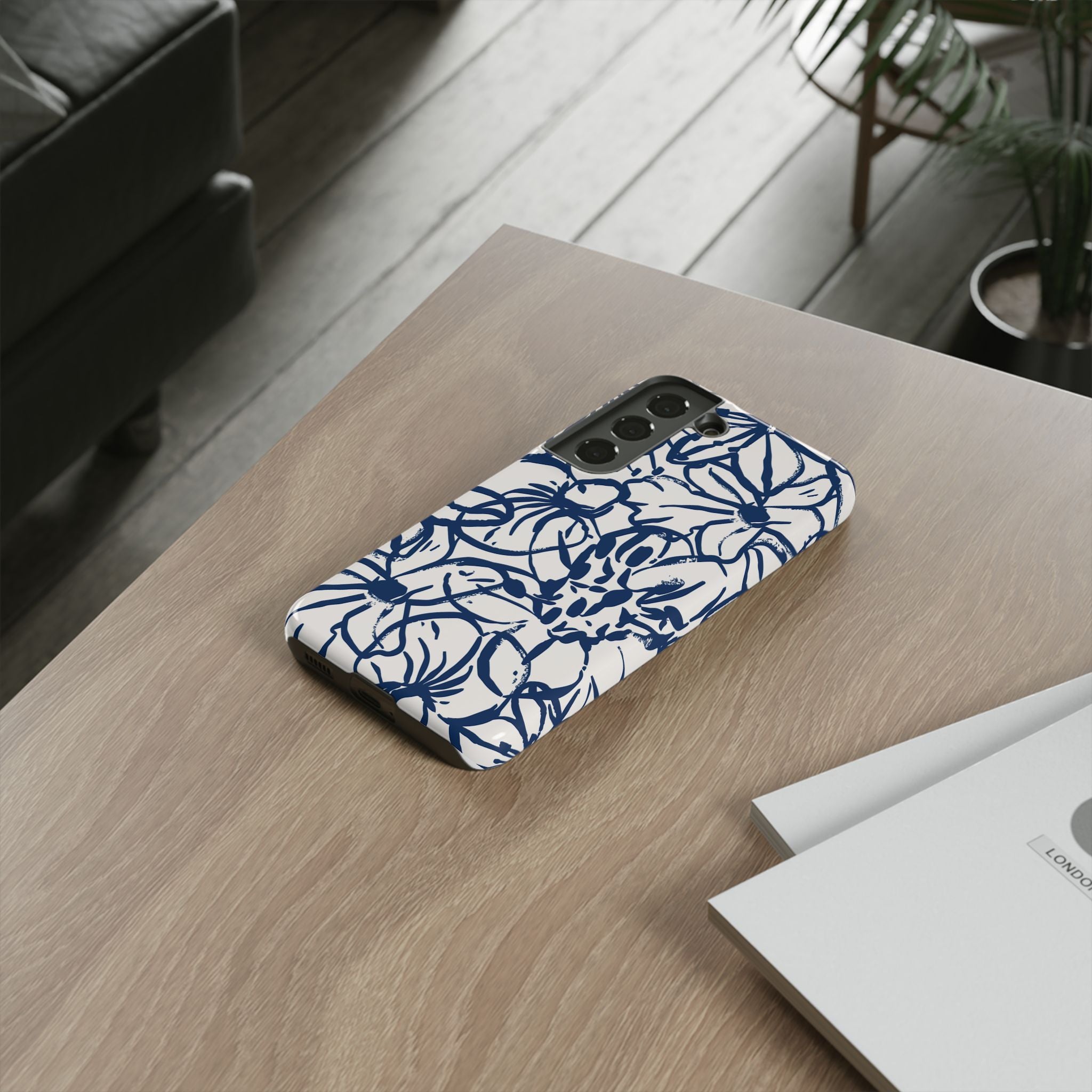 Navy Floral Phone Case