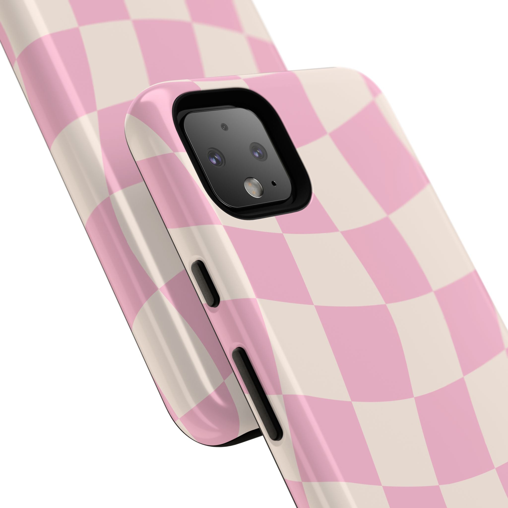 Pink Wavy Checker Tough Phone Case