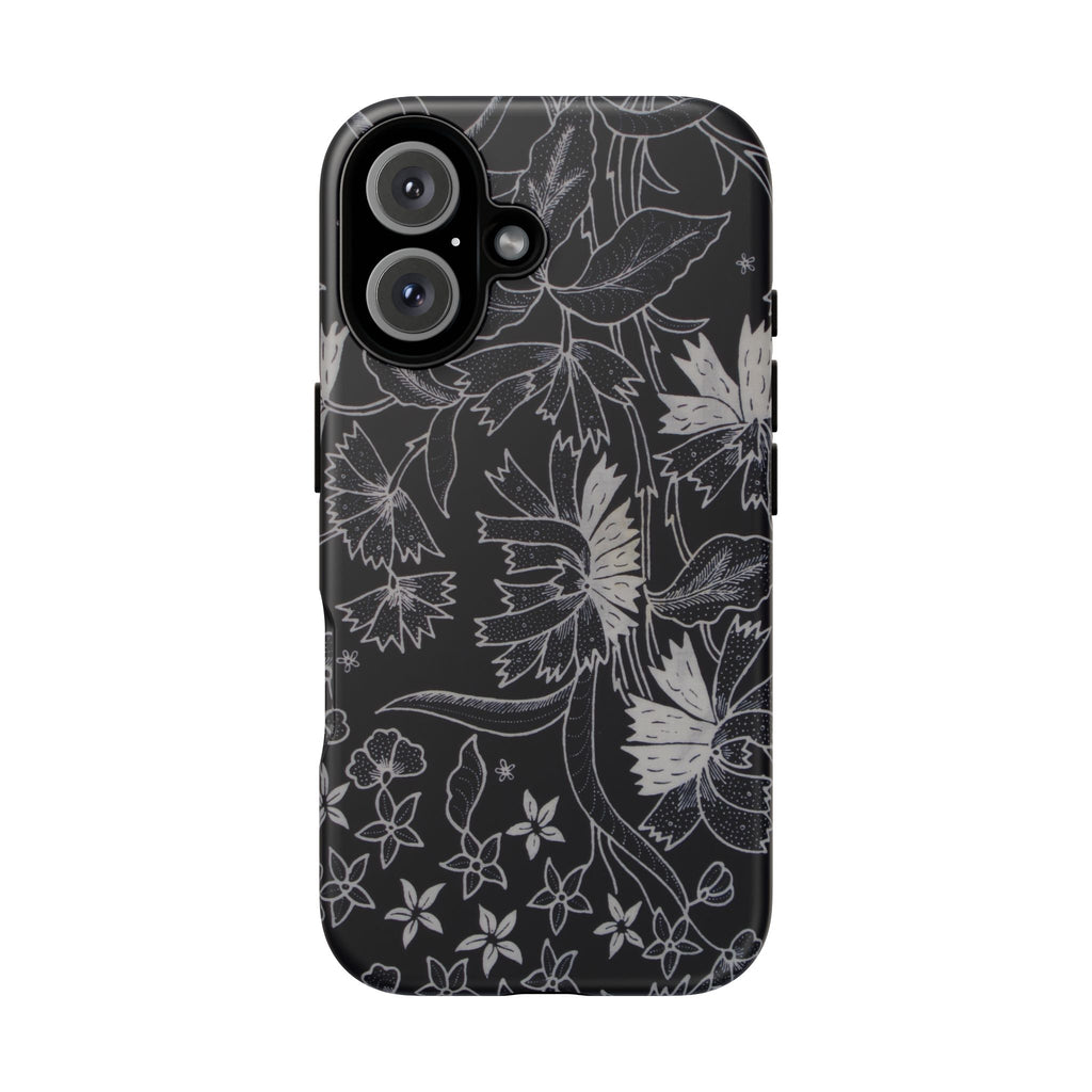 Floral Black Botanical Phone Cover