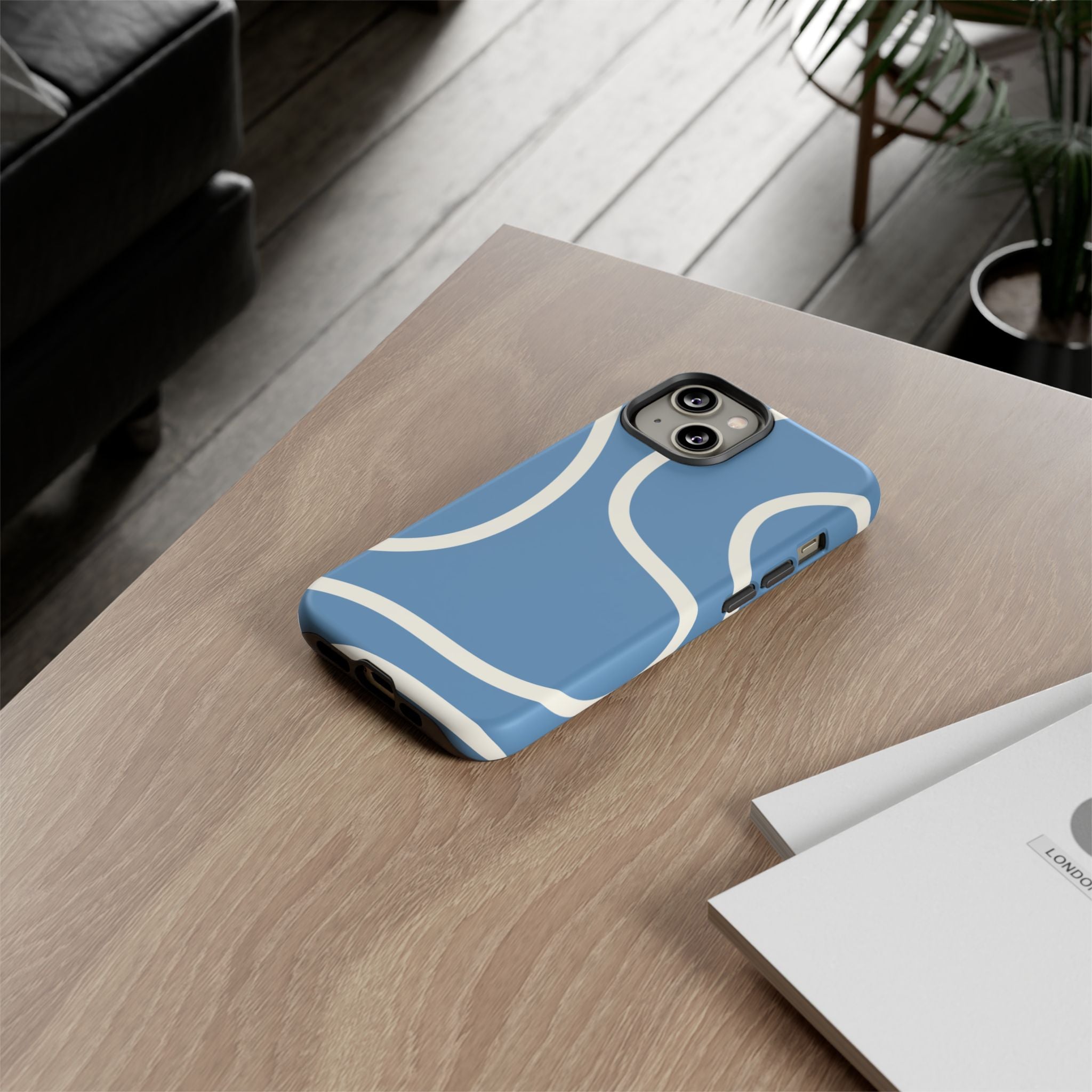 Blue Wavy Abstract Phone Case