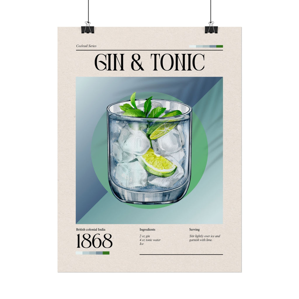Gin & Tonic Cocktail Poster