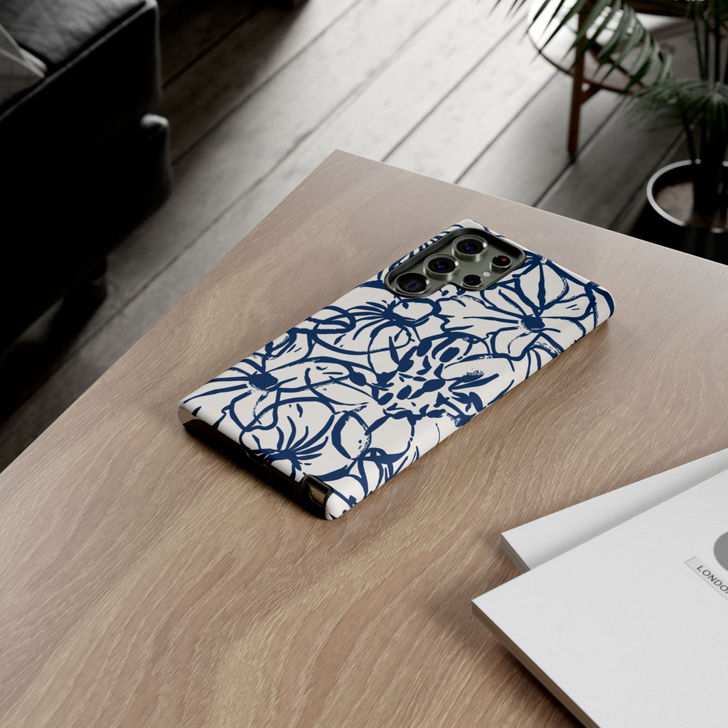 Navy Floral Phone Case