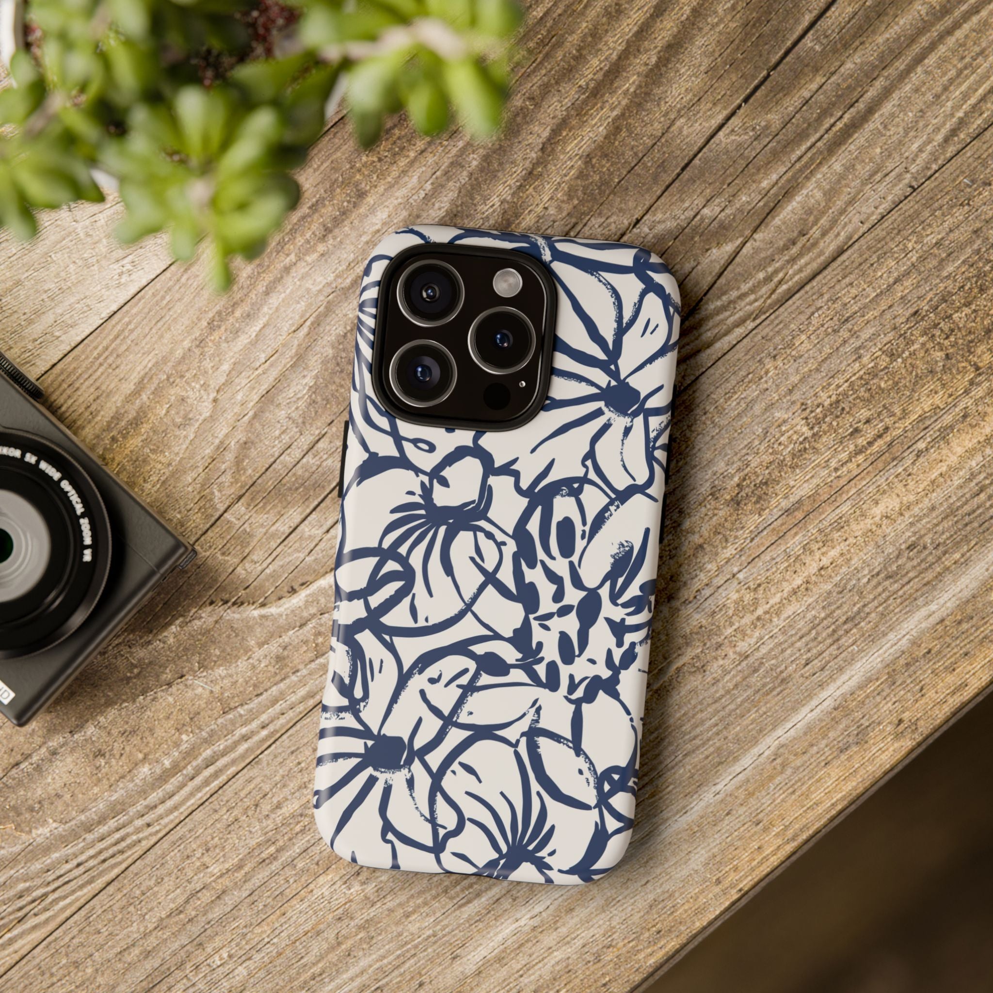 Navy Floral Phone Case