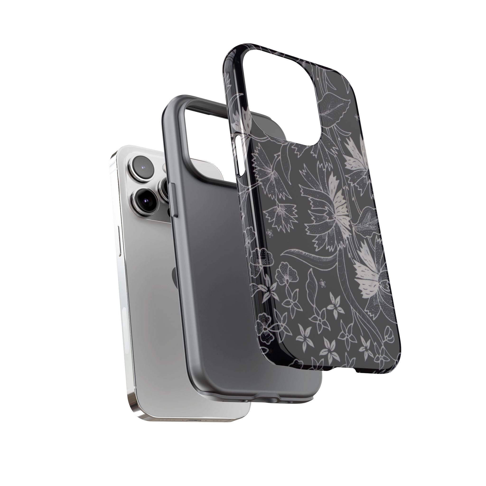 Floral Black Botanical Phone Cover