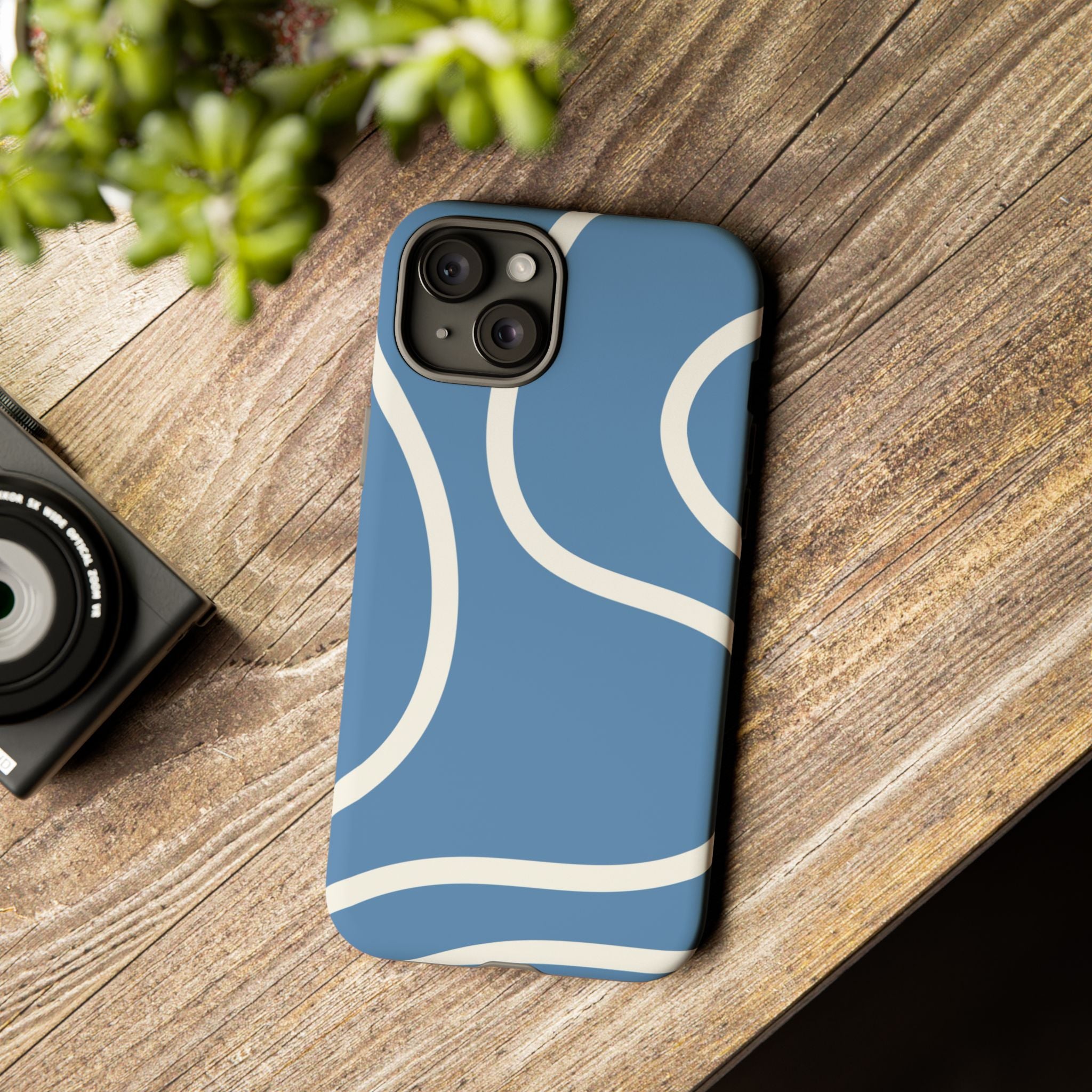 Blue Wavy Abstract Phone Case
