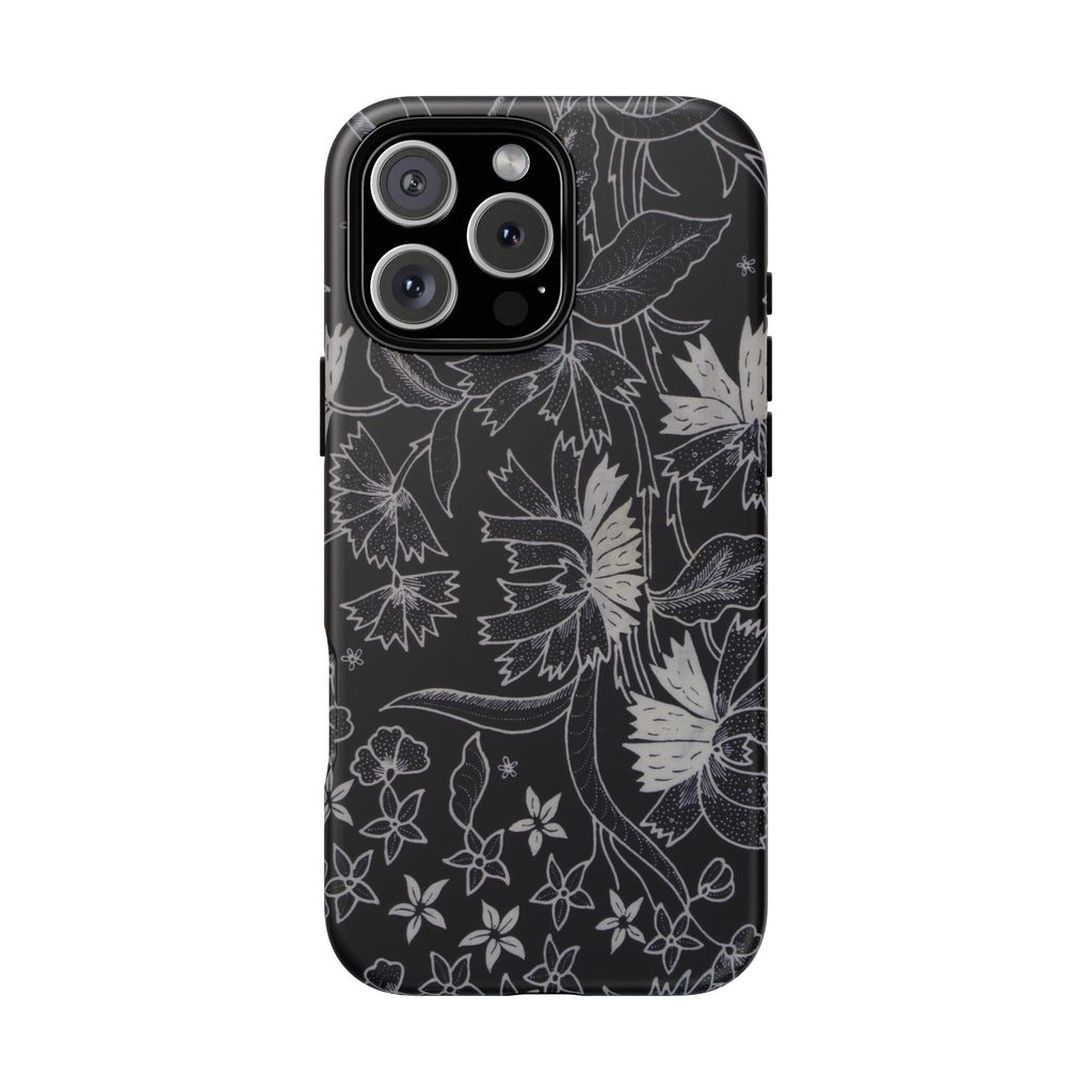 Floral Black Botanical Phone Cover
