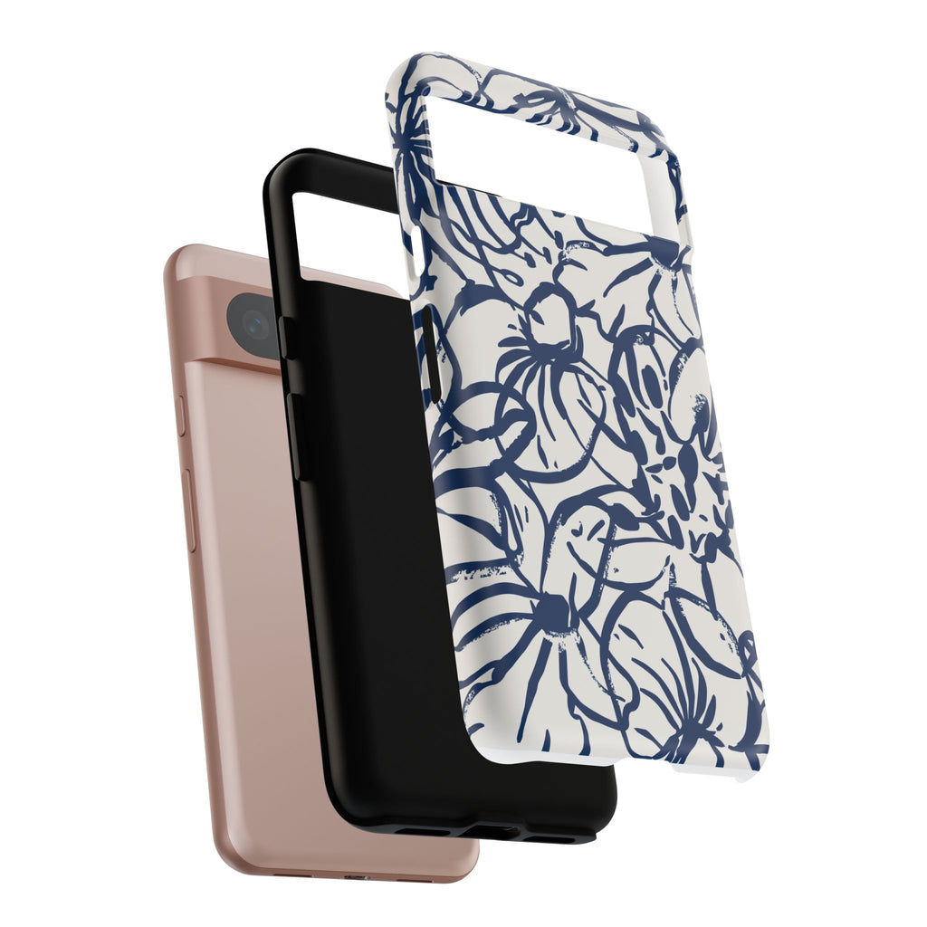 Navy Floral Phone Case