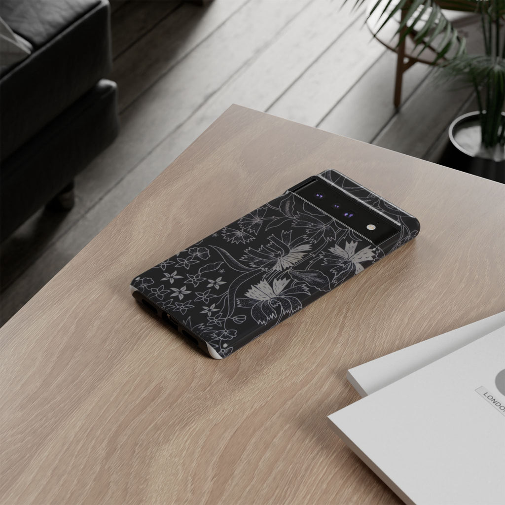 Floral Black Botanical Phone Cover