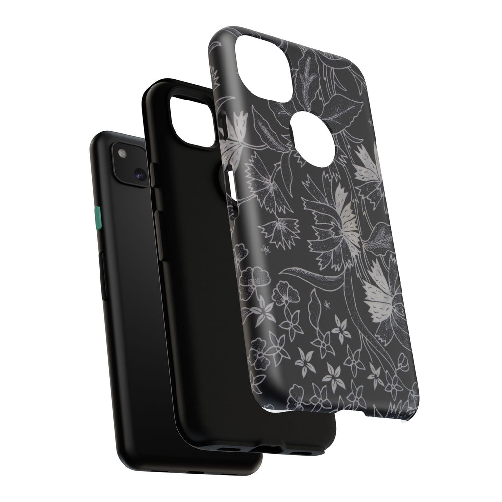Floral Black Botanical Phone Cover