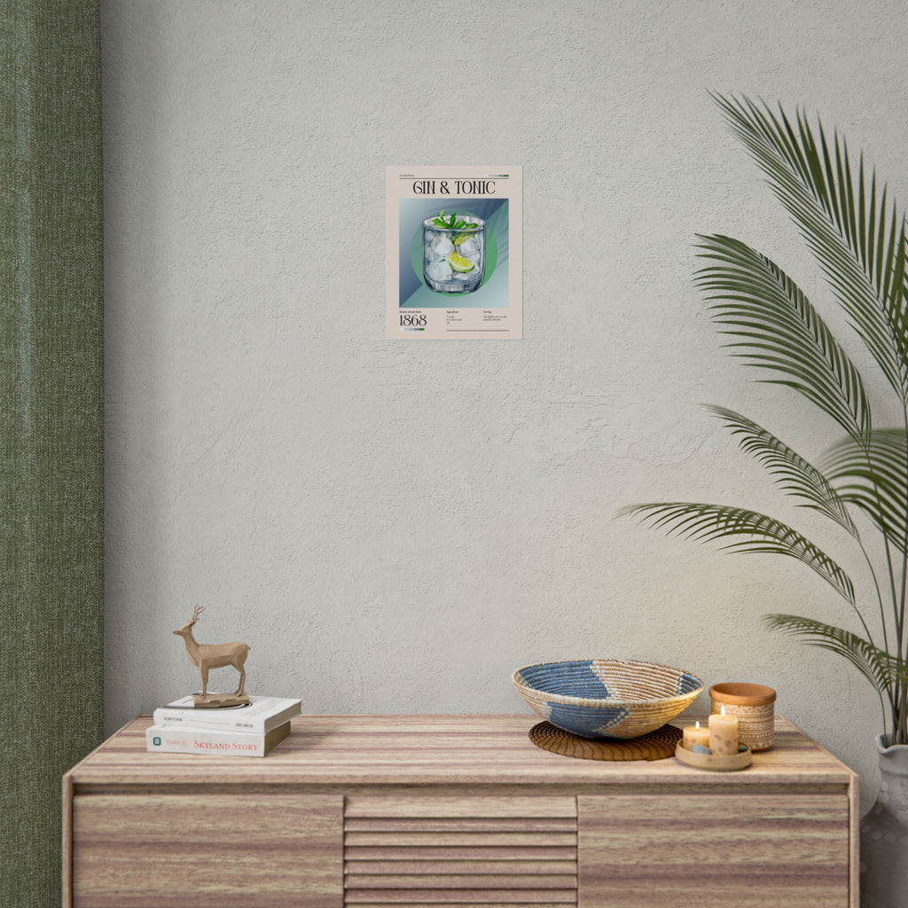 Gin & Tonic Cocktail Poster