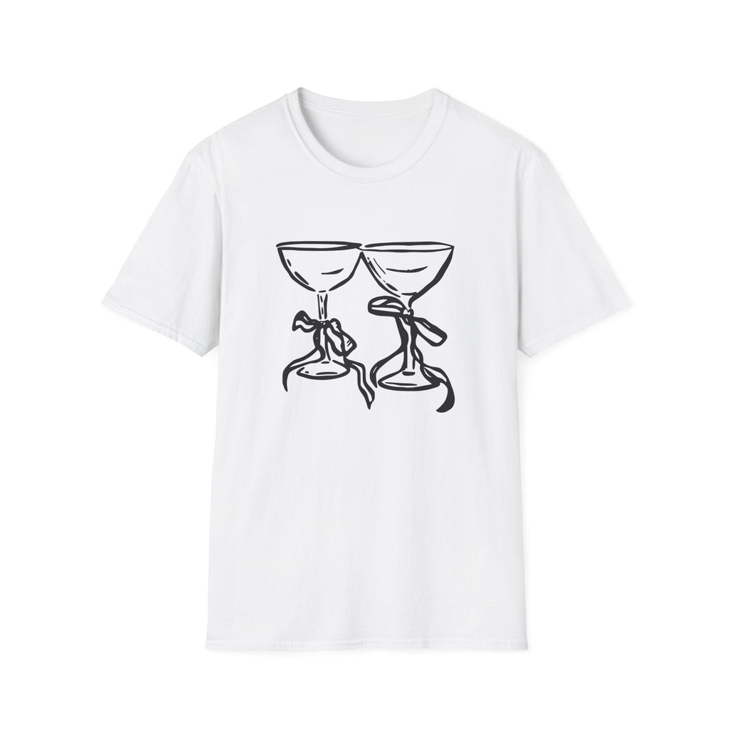 Wine Glasses Line Art T-Shirt