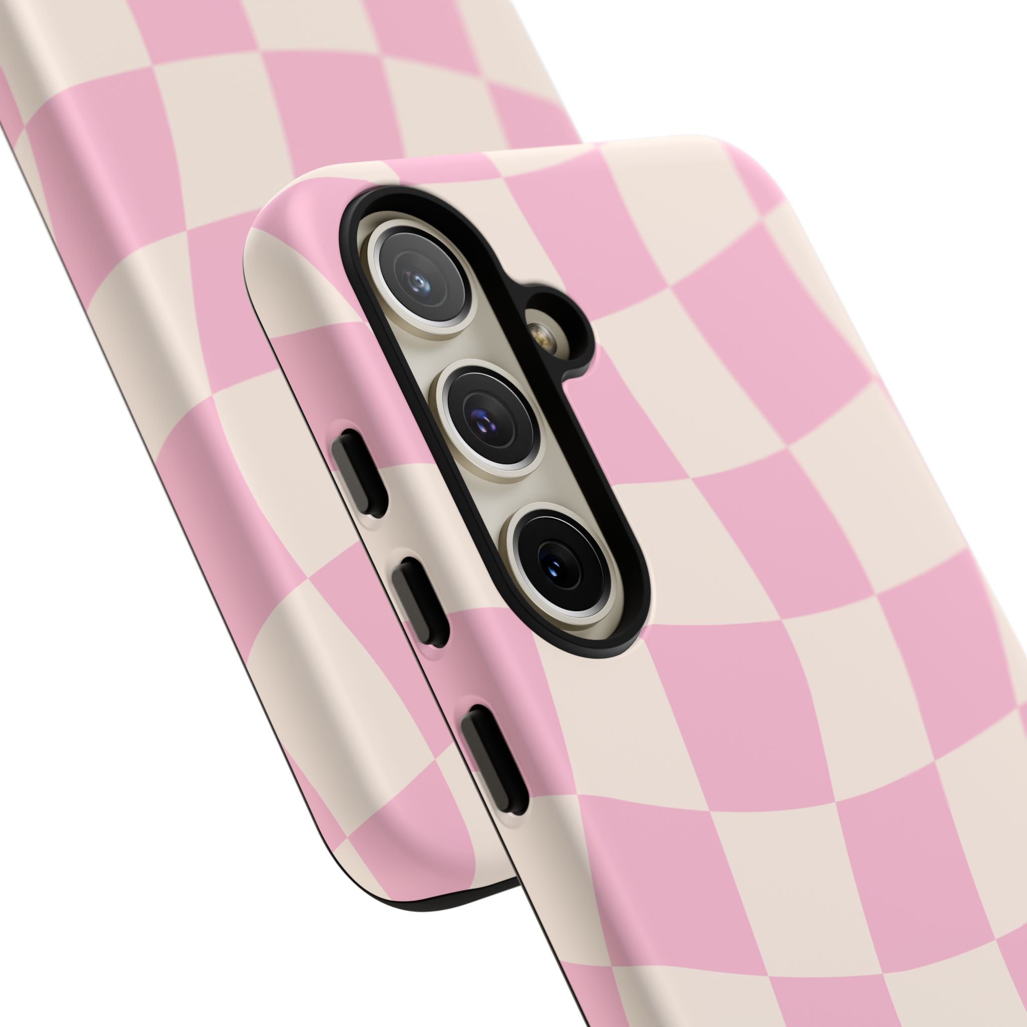 Pink Wavy Checker Tough Phone Case