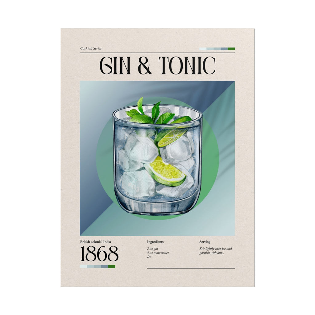 Gin & Tonic Cocktail Poster