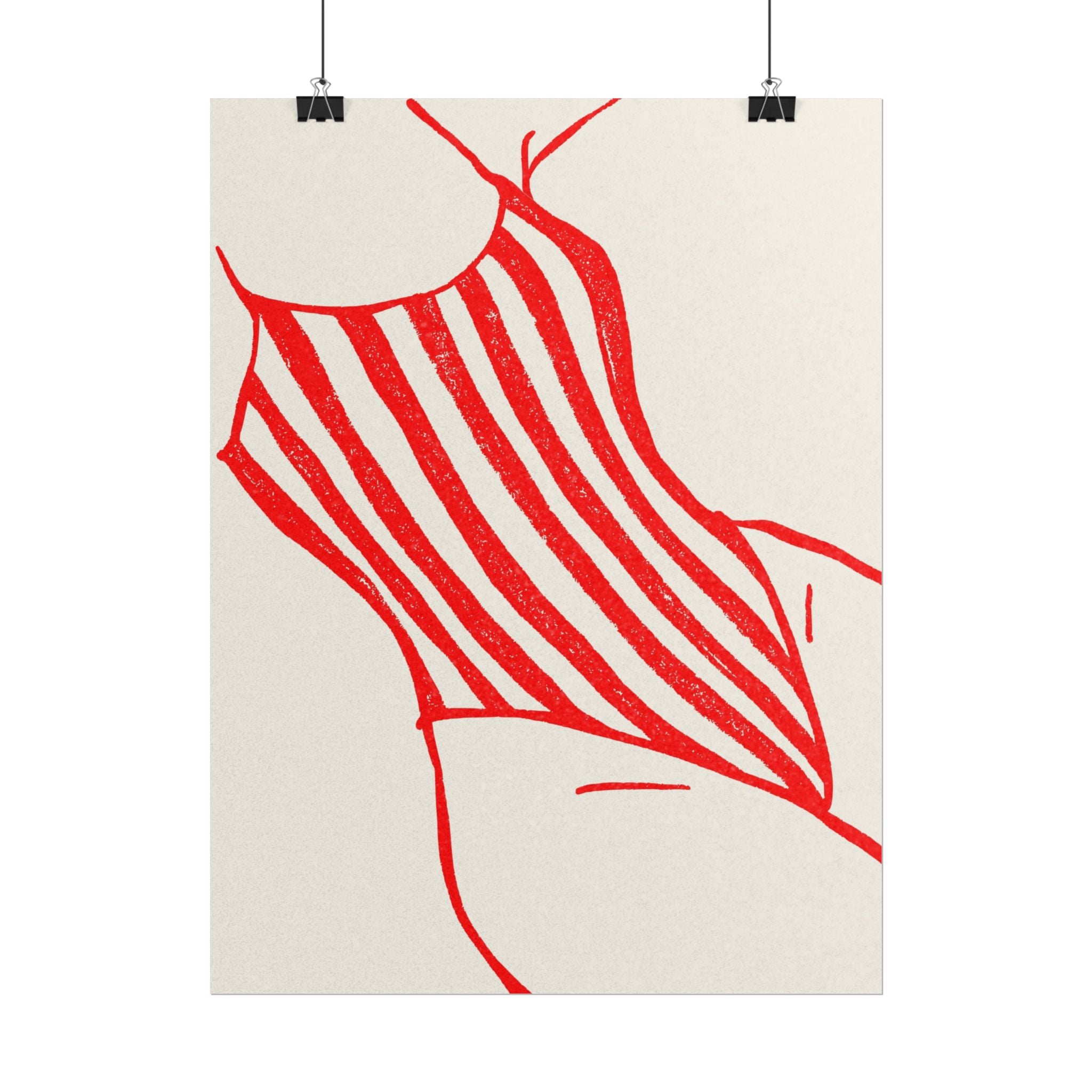 Minimal Red Swimsuit Art Print