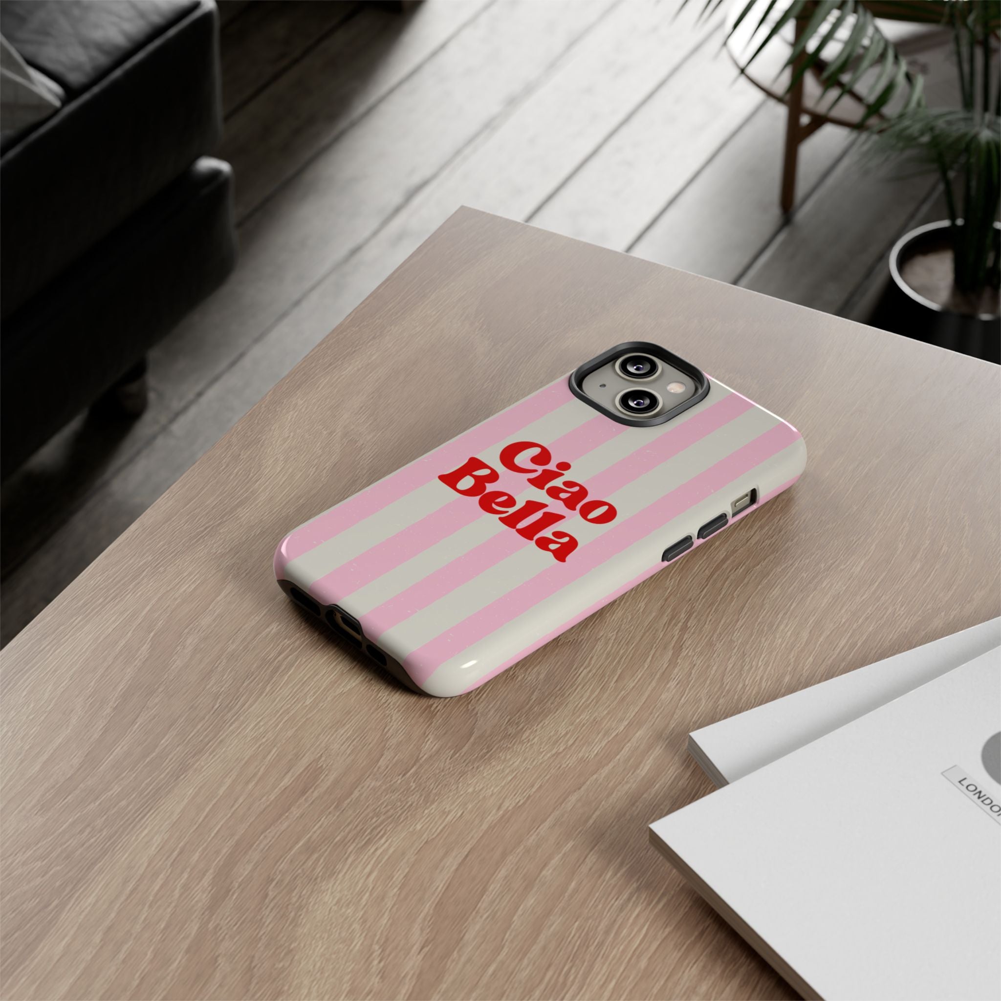 Pink Stripe Ciao Bella Phone Case