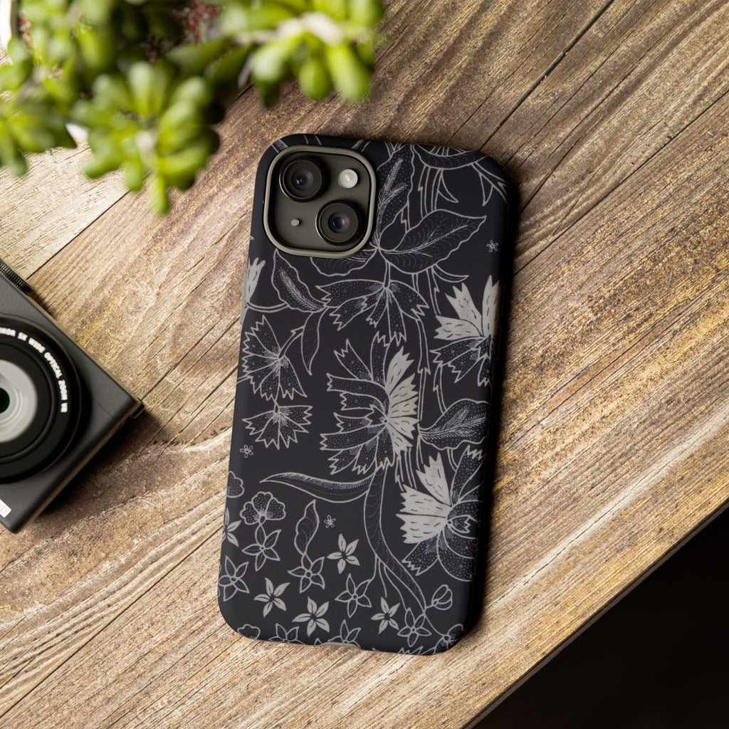 Floral Black Botanical Phone Cover