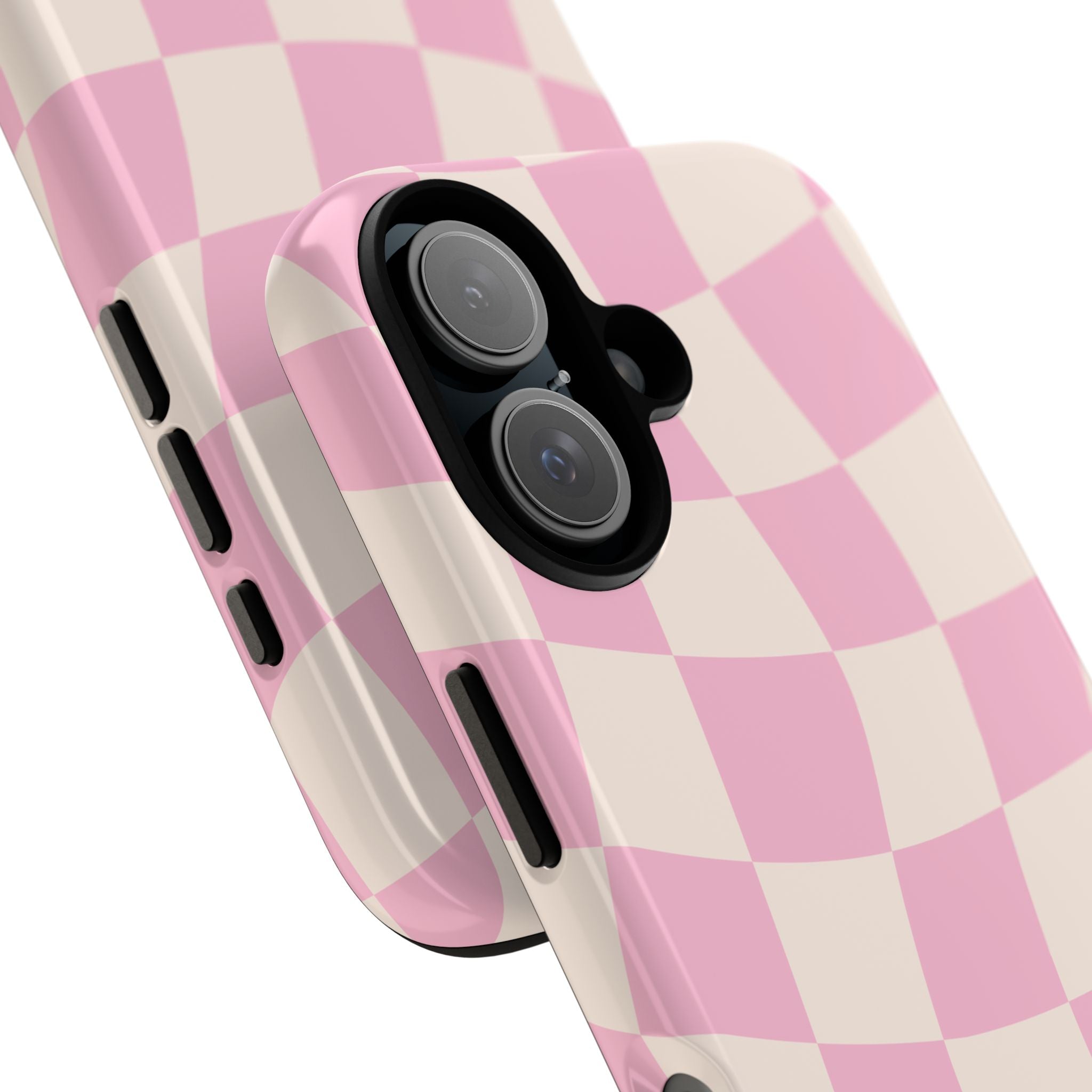 Pink Wavy Checker Tough Phone Case