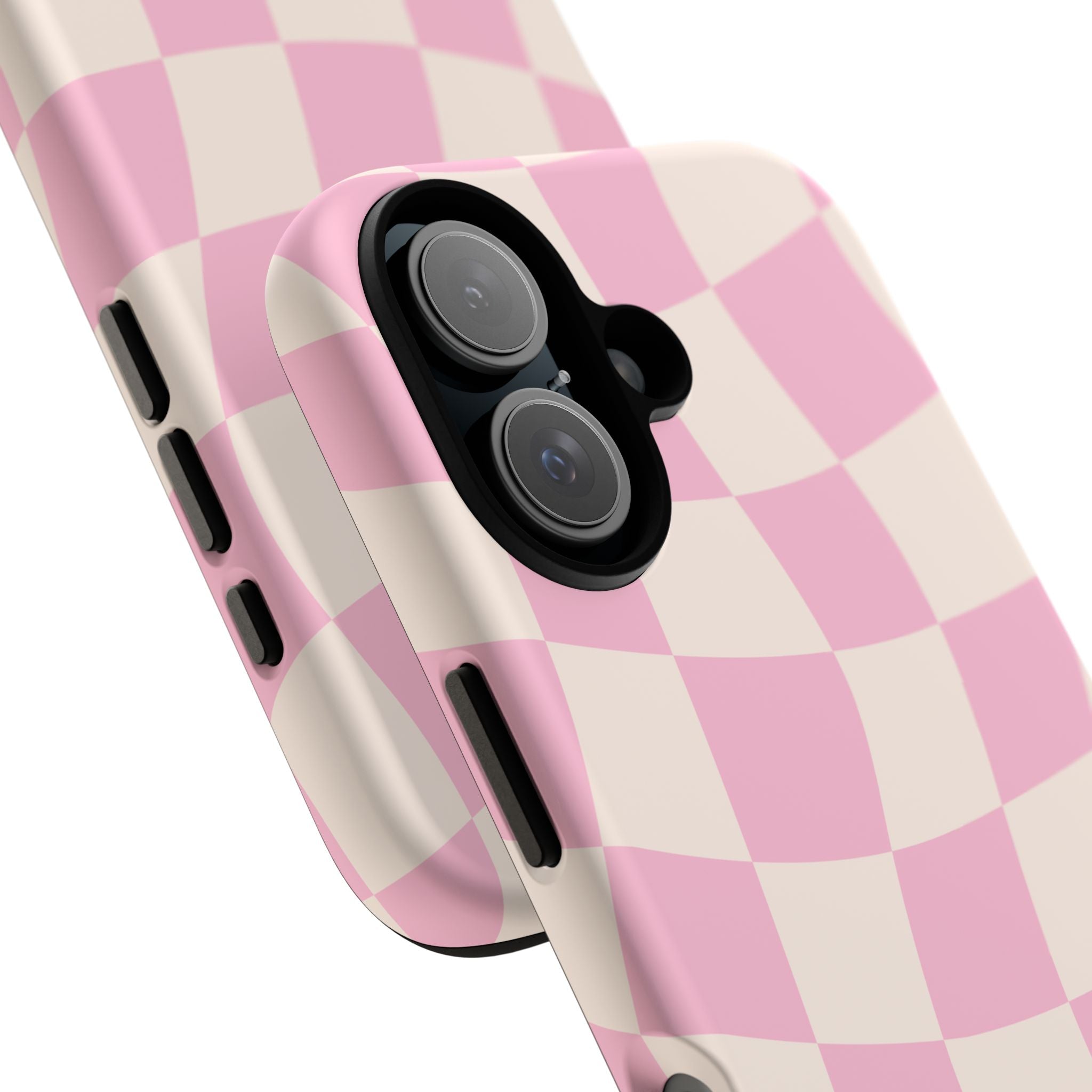 Pink Wavy Checker Tough Phone Case