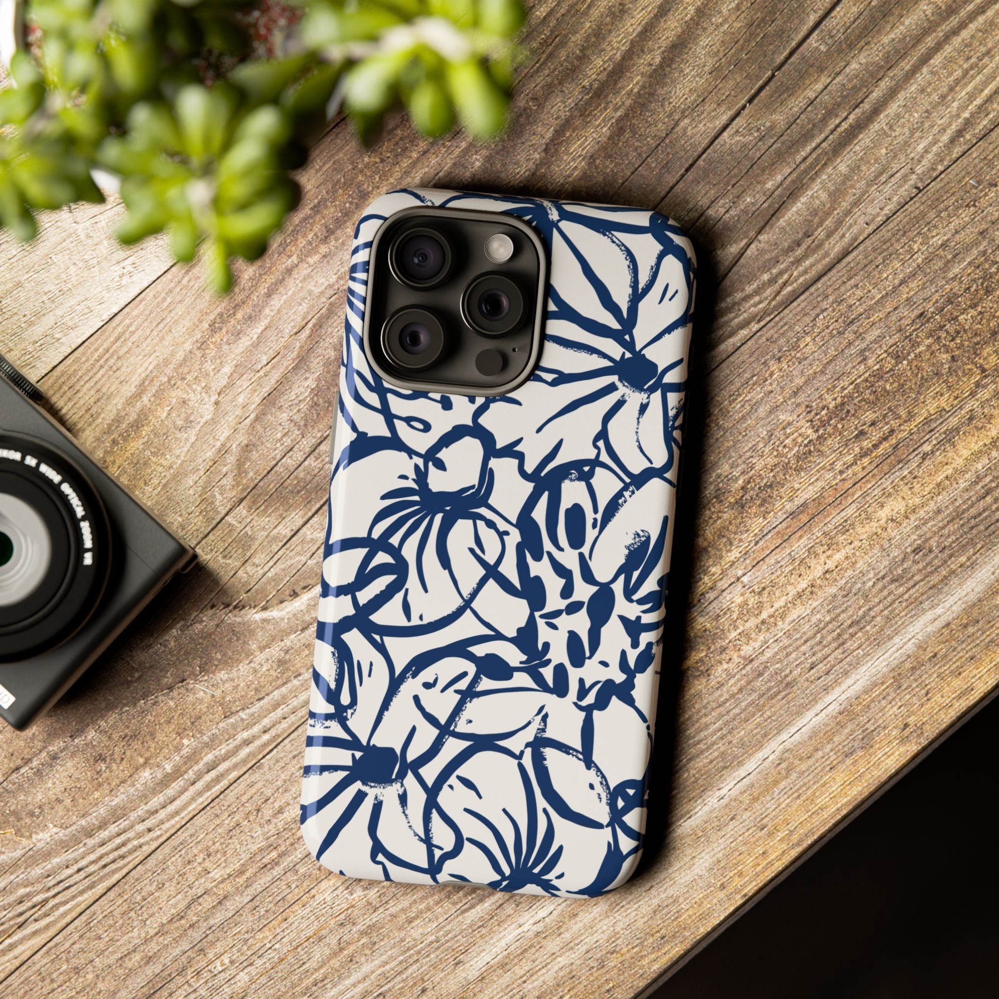 Navy Floral Phone Case