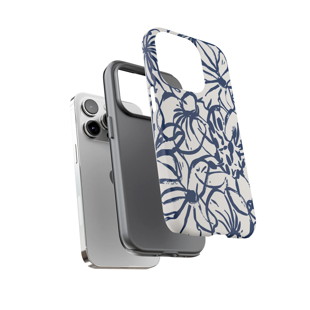 Navy Floral Phone Case