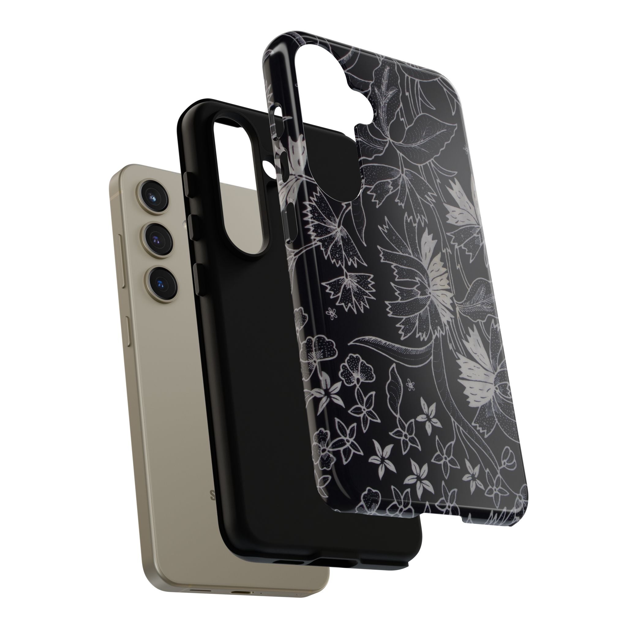 Floral Black Botanical Phone Cover