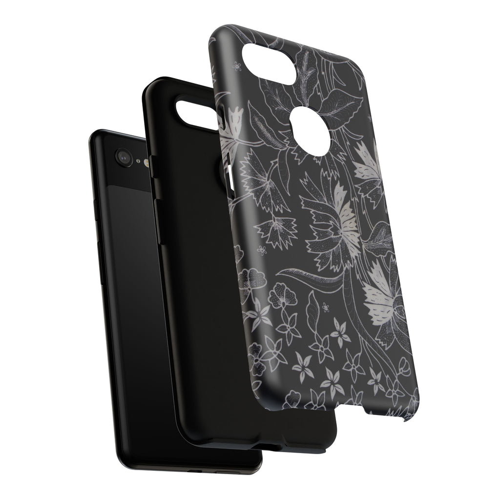 Floral Black Botanical Phone Cover
