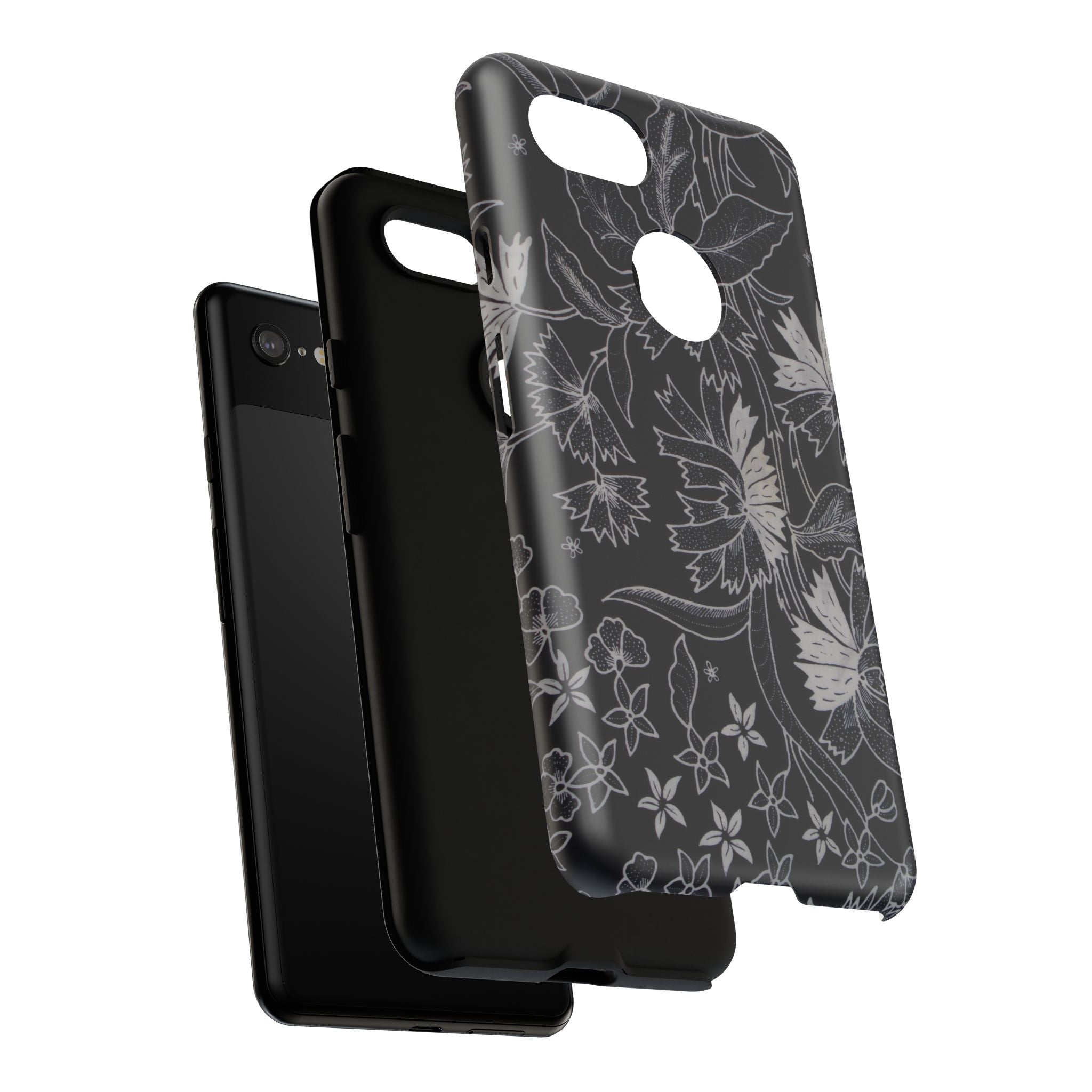 Floral Black Botanical Phone Cover