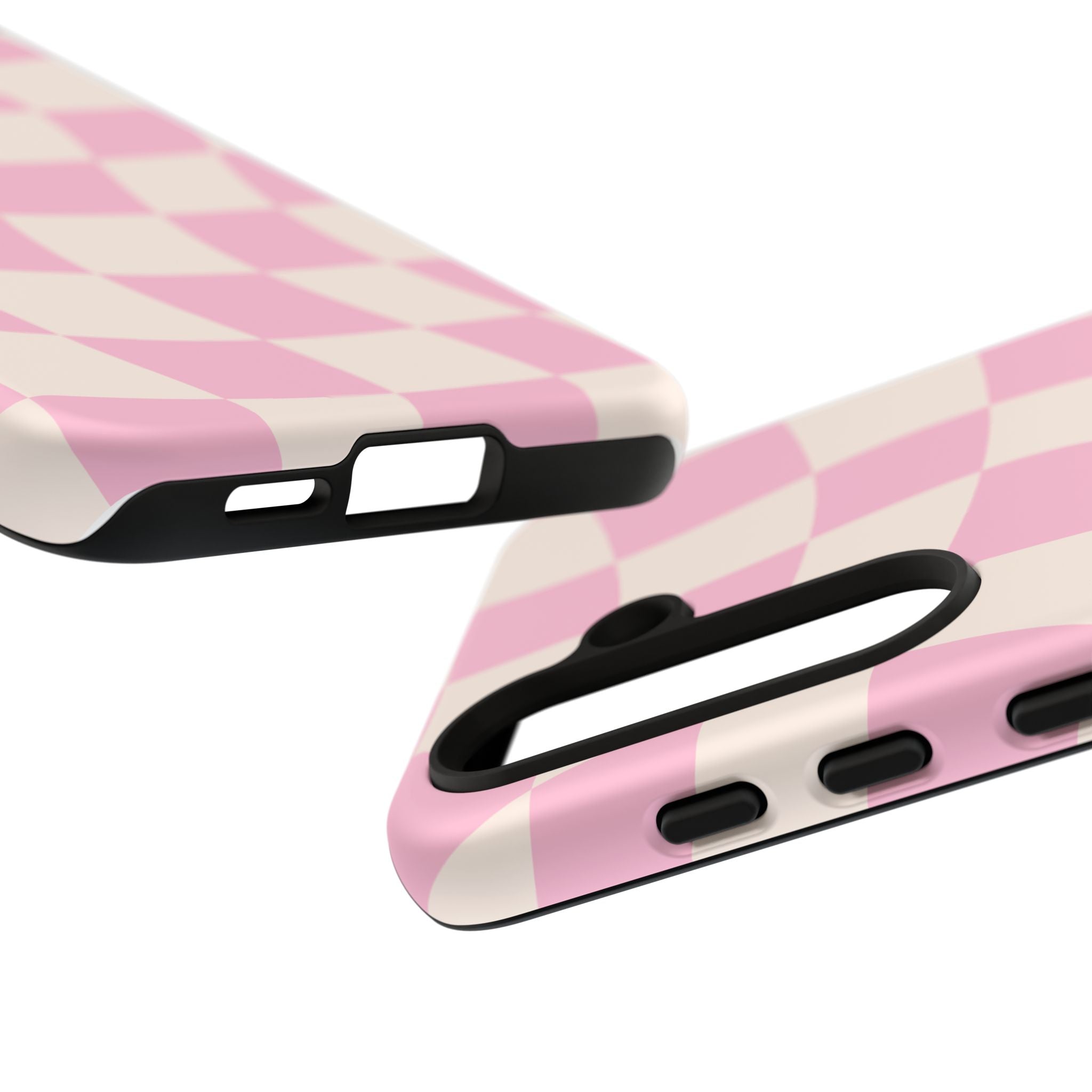 Pink Wavy Checker Tough Phone Case