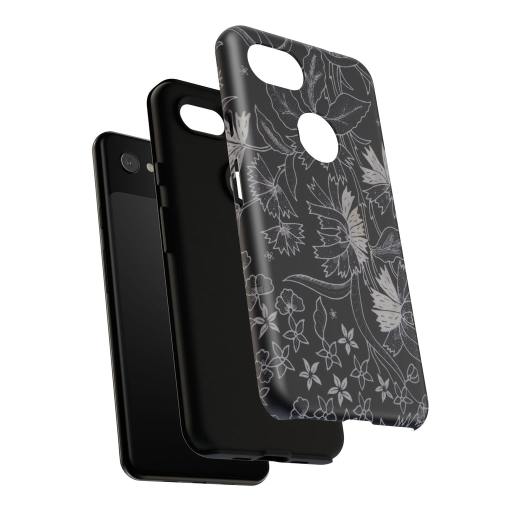 Floral Black Botanical Phone Cover
